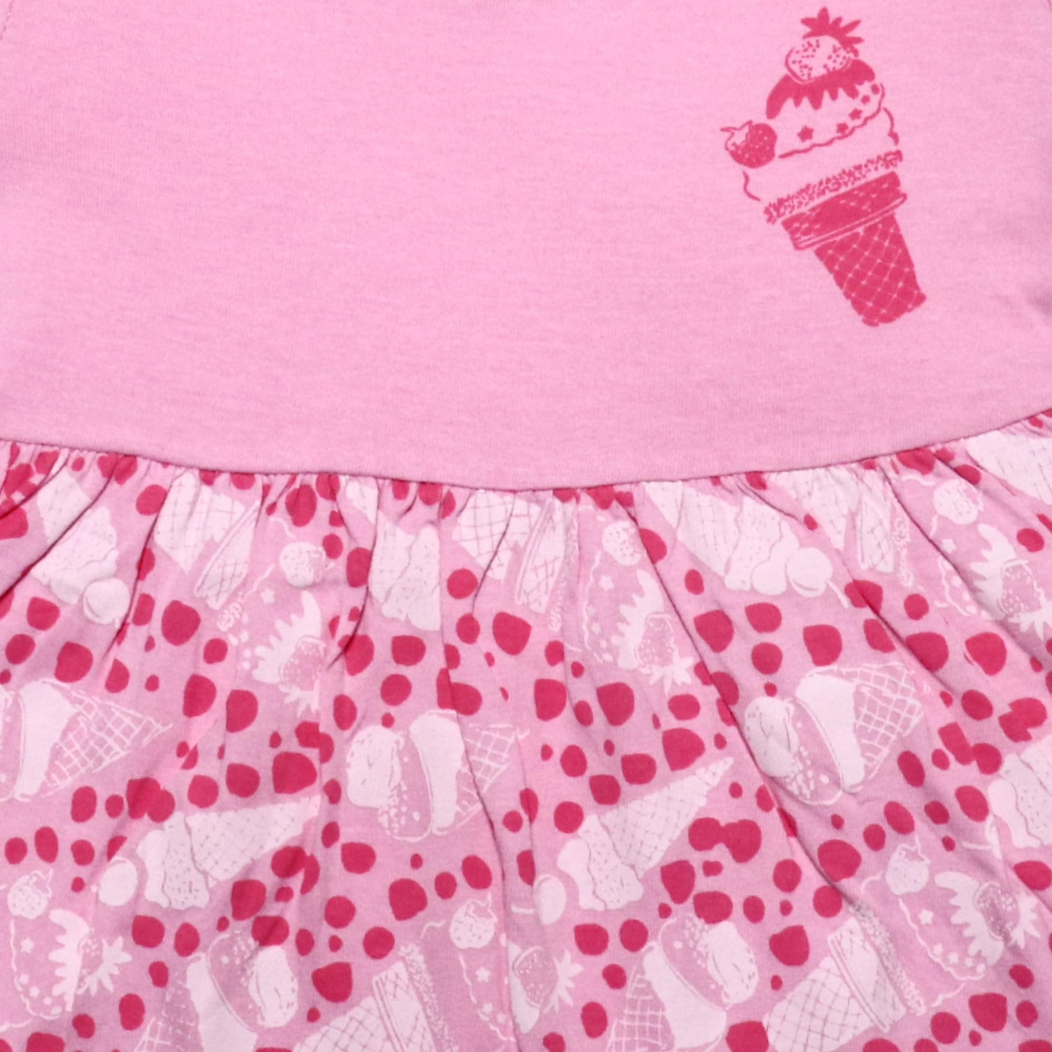 Luvlap Half Sleeve Frock, for Baby, Infants & Toddlers, Multicolour, 100% Cotton, Baby Girl Frock, Baby Girl Clothes, Kids Clothing, Pack of 1, 12 to 18 Months
