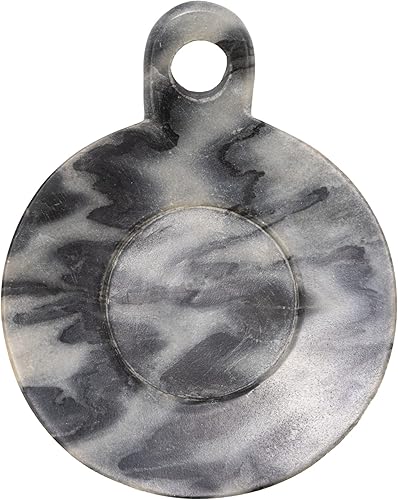 Miniatura 8 de Creative Co-Op Mango de mármol tallado a mano, plato gris, 6"