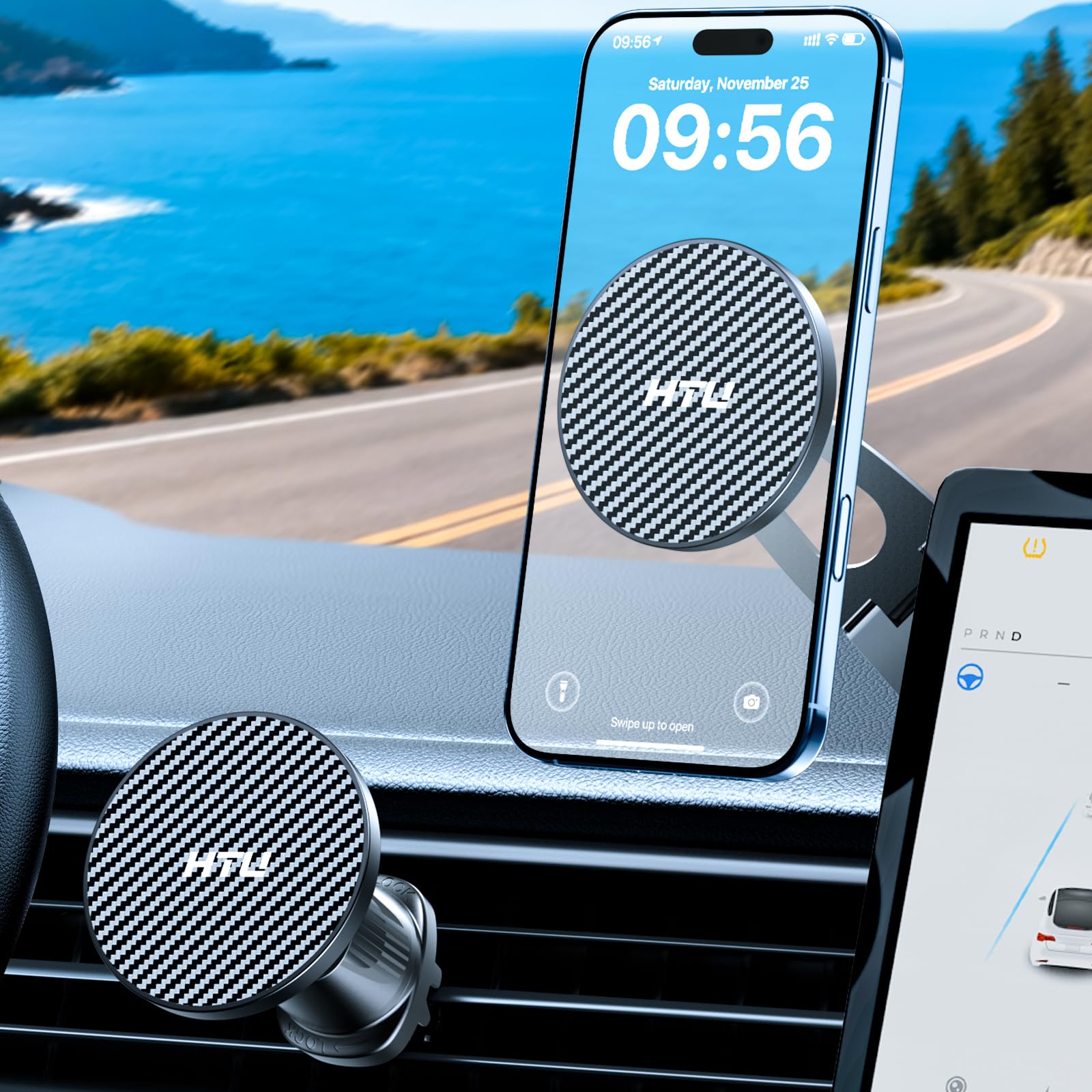 2025 Military-Grade HTU for MagSafe Car Mount Upgraded Strongest Magnetic Suction Magnetic Phone Holder Cell Stand for Phone