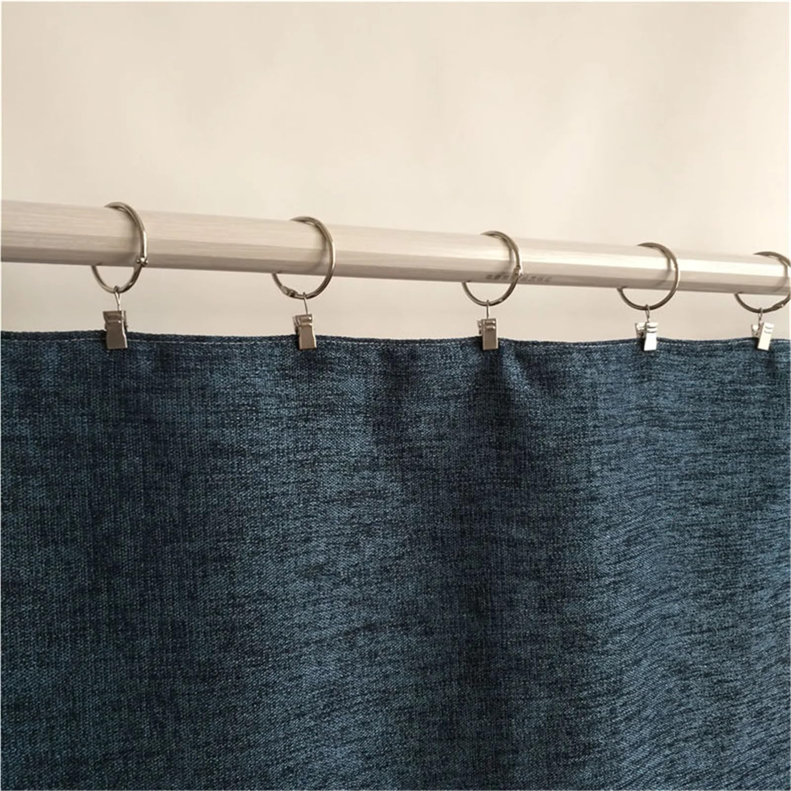 Anneaux de Rideau ouvrants en métal avec Clips, Crochets drapage 1.5 Pouces diamètre intérieur for Rideaux, 80 pièces(Silver)
