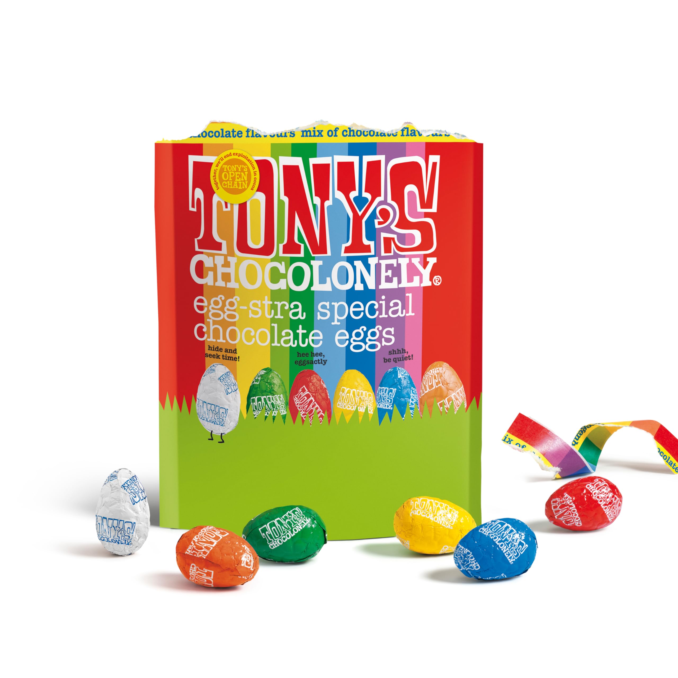 Tony's Chocolonely Easter Eggs Pouch - Mixed Chocolate Pouch - 8 Flavours - 1 x 230 Gram - Easter Gift - Fairtrade Chocolate - Mini Eggs - Family Chocolates — view 3