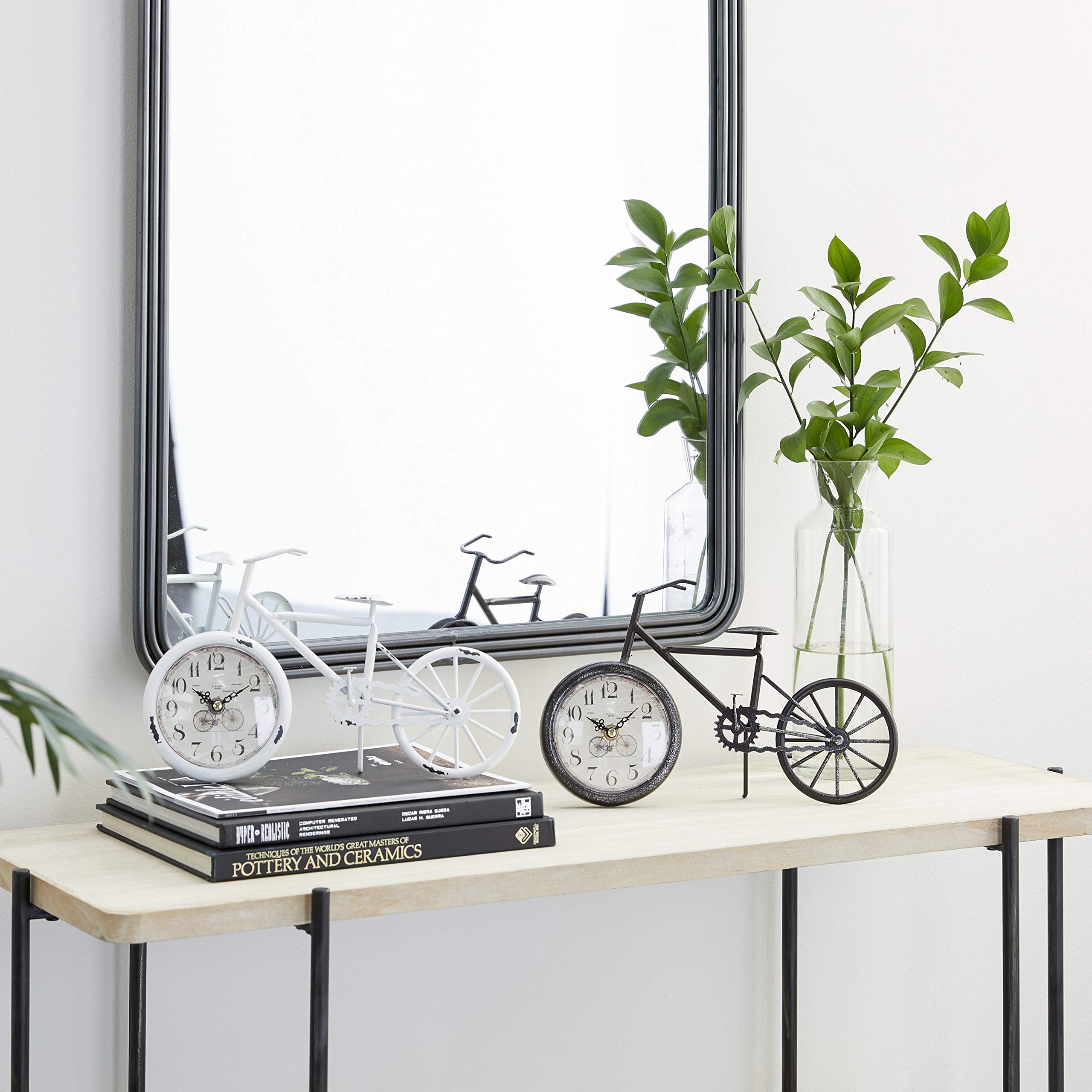 Deco 79 Metal Bike Clock, Set of 2 12"W, 8"H, Multi Colored