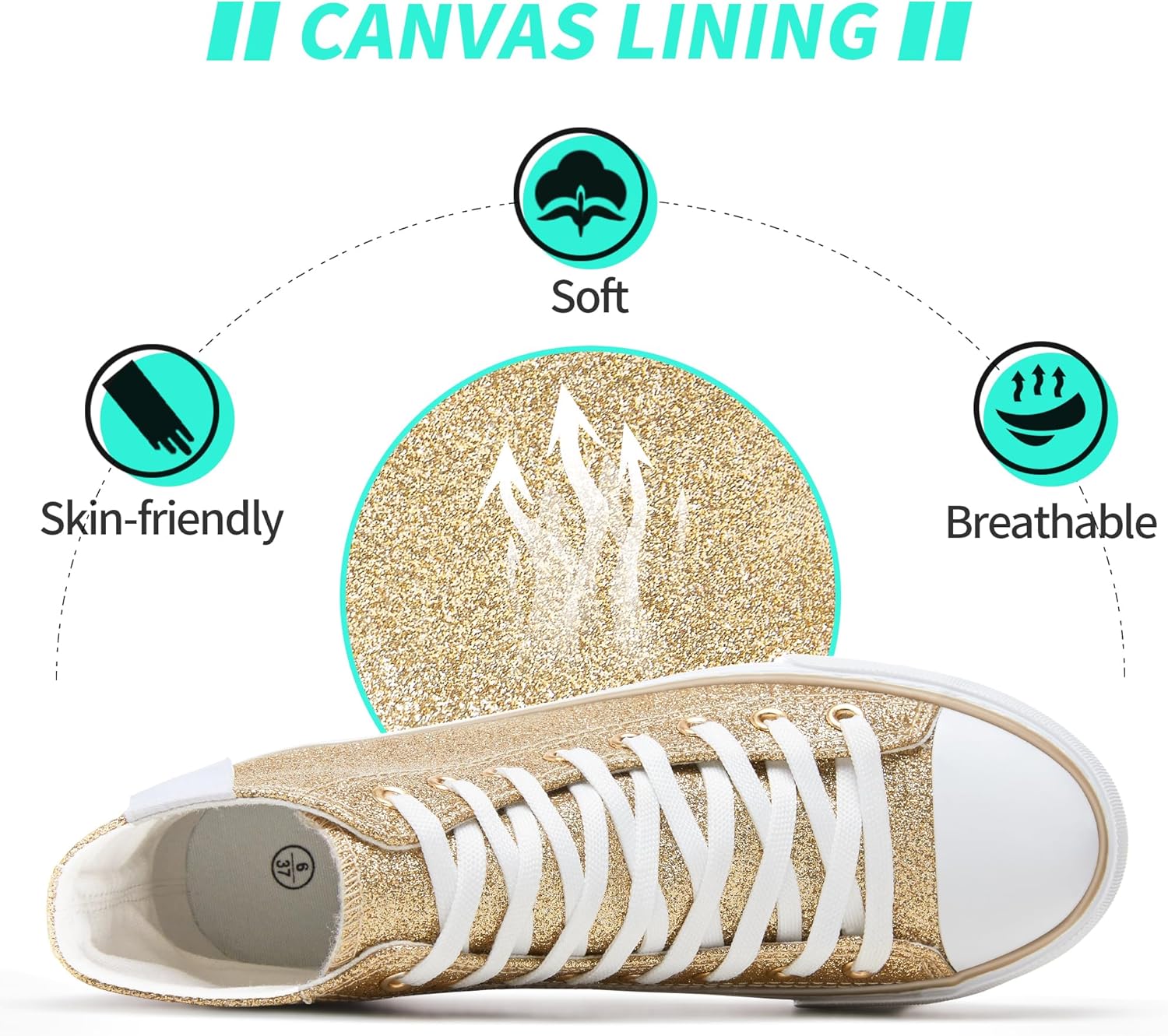 ALTOCIS Glitter Platform Fashion Sneakers,Sparkly Bling Mid Calf Sneaker for Women,Cute Comfortable Platform High Top Sneakers - Image 5