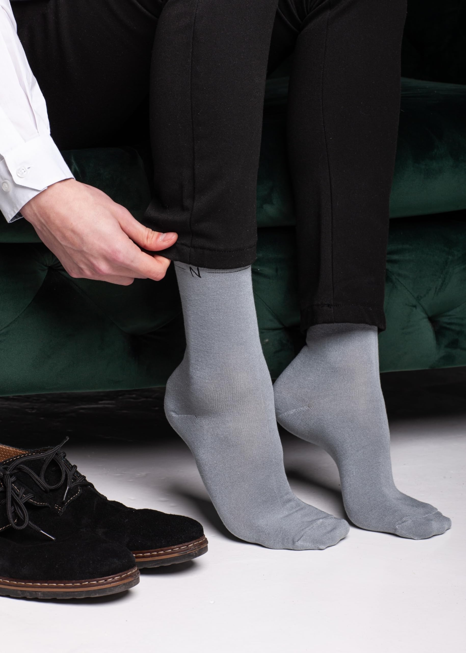 NUDUS UNDERWEAR Lot de 5 paires de chaussettes classiques en rayonne de bambou - Très douces, fines et respirantes
