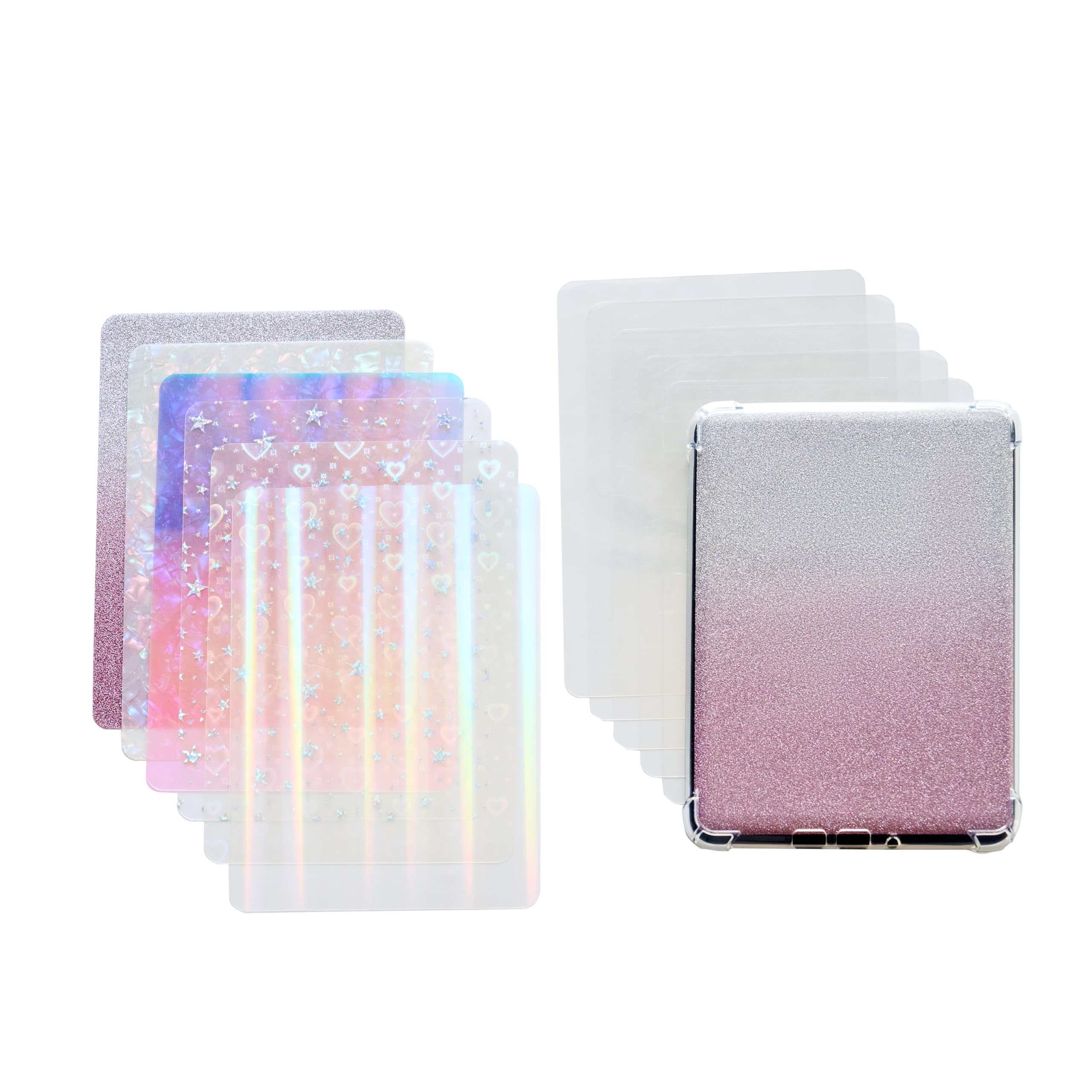 Photo 1 of 12PCS Inserts for E-Reader Clear Case Compatible with 6" E-Reader Basic (6pcs Glittery+ 6pcs Clear Inserts),Holographic Decor Decoration Accessories