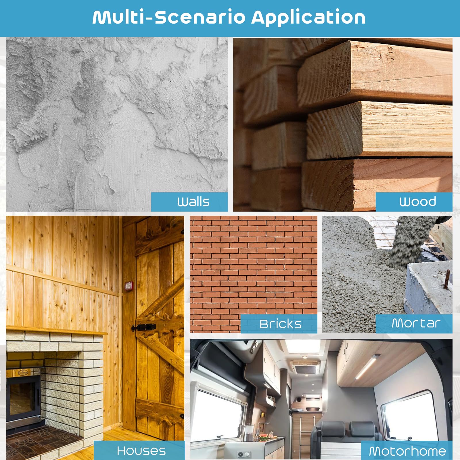 Feuchtigkeitsmessgerät, DURFICST Feuchtigkeitsmessgerät Wand,Pin&Pinless Feuchtigkeitsmesser mit Farb-LCD und Akustischem Alarm, Erkennt 20–40 mm Wände, Holz, Mauerwerk, Beton und Andere Baustoffe