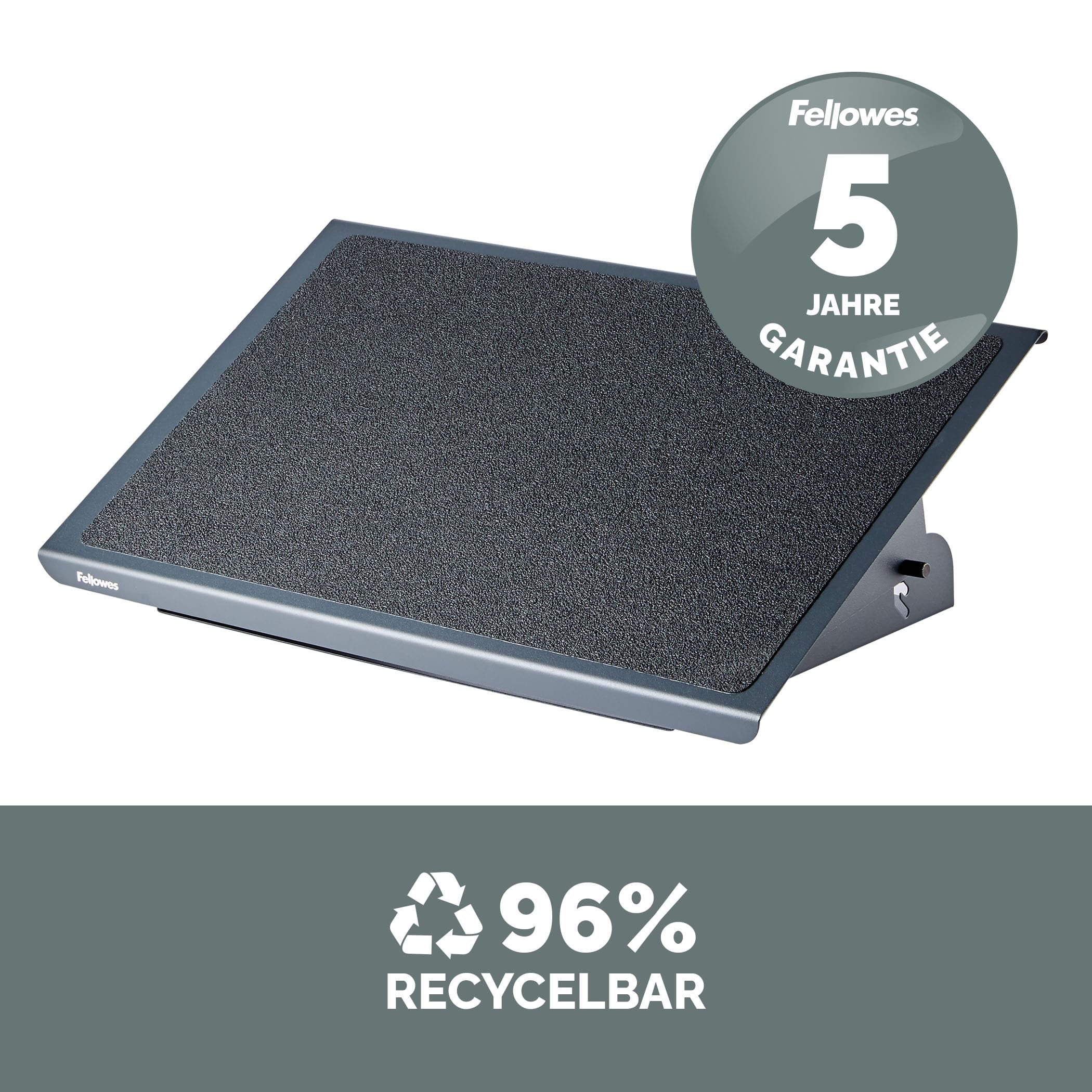 Fellowes 8064101 Fußstütze Professional Series robust verstellbar, extra stabile Stahlkonstruktion, schwarz