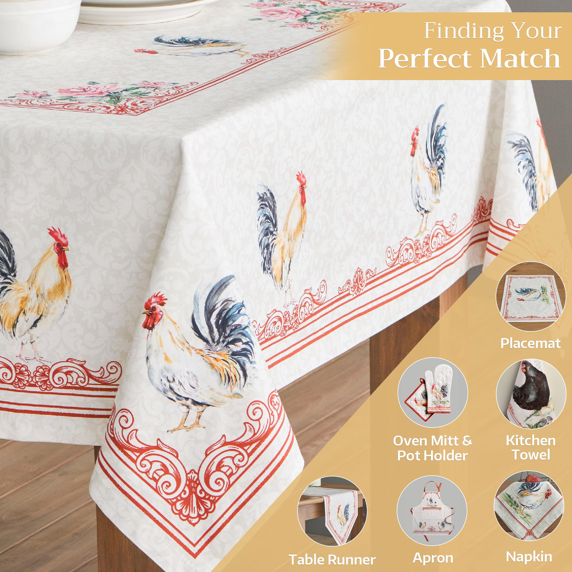 Maison d' Hermine Campagne Mantel de Pascua 100% algodón para comedor de cocina | Mesa | Decoración | Fiestas | Bodas | Primavera/Verano (Rectángulo, 137 cm x 137 cm)