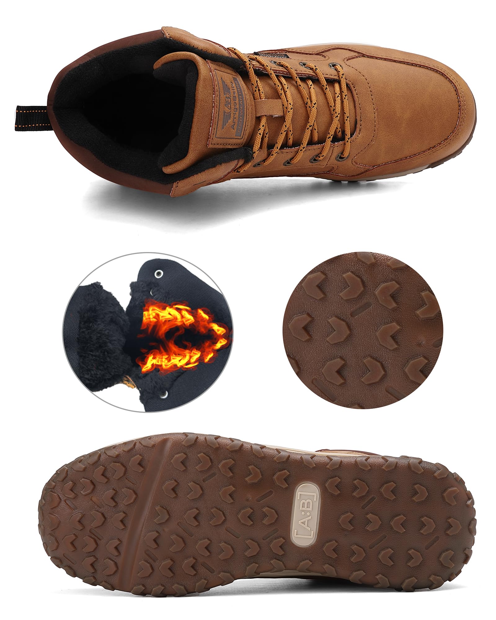ARRIGO BELLO Scarpe Invernali Uomo Stivali Neve Foderati di Caldo Scarpe Trekking Alpinismo Antiscivolo 41-46