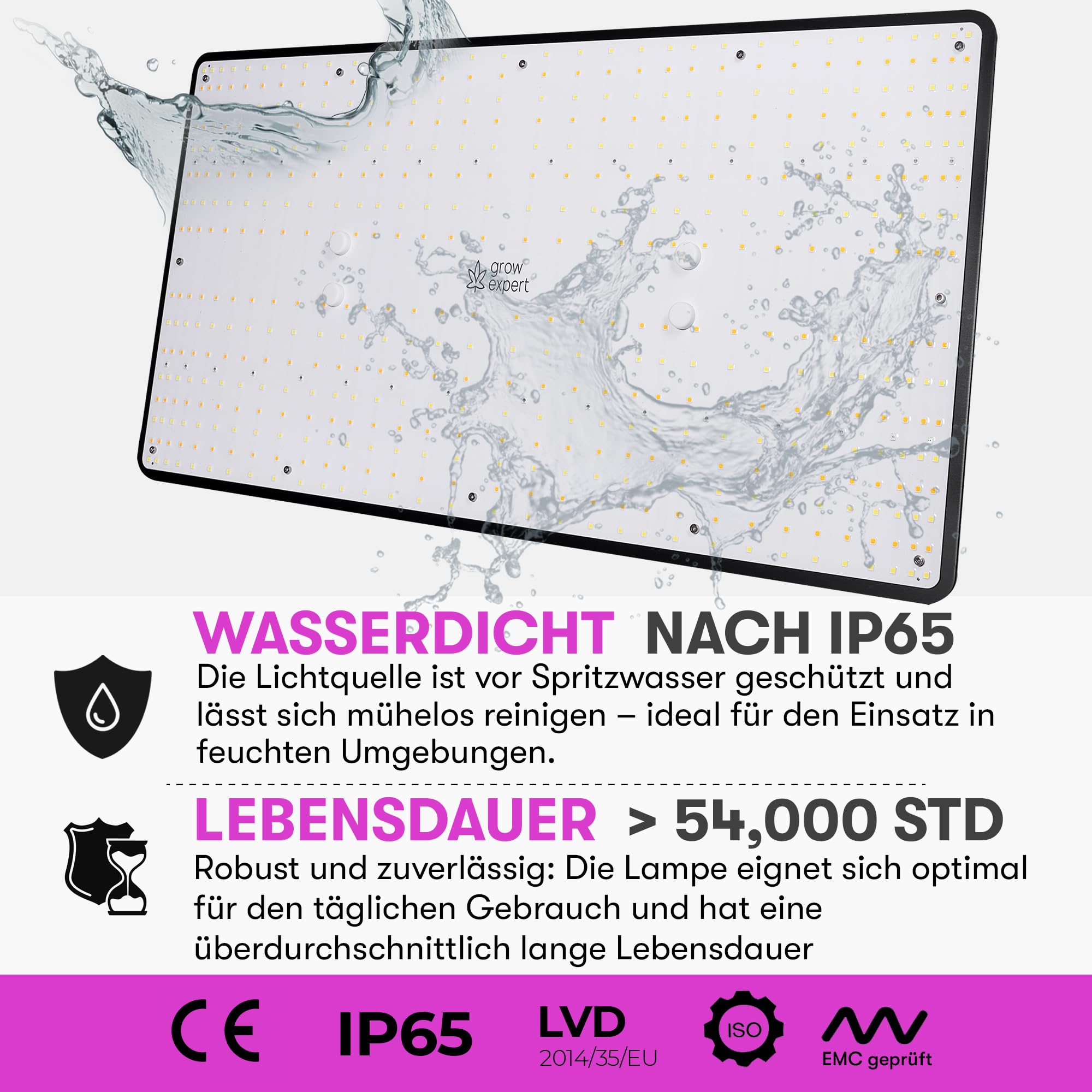 LED Grow Lampe 200W – 60 cm x 30 cm – Sonnenähnliche Pflanzenlampe mit Samsung LM301D LEDs – Vollspektrum 660 nm Rotlicht & 730 nm Far Red – Grow Light dimmbar, leise & hocheffizient für Indoor Grow
