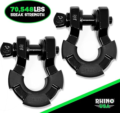 Miniatura 4 de Rhino USA Grilletes de anillo en D de 70,548 libras de resistencia a la rotura  Grillete resistente de 34 pulgadas con pin de 78 para uso con correa