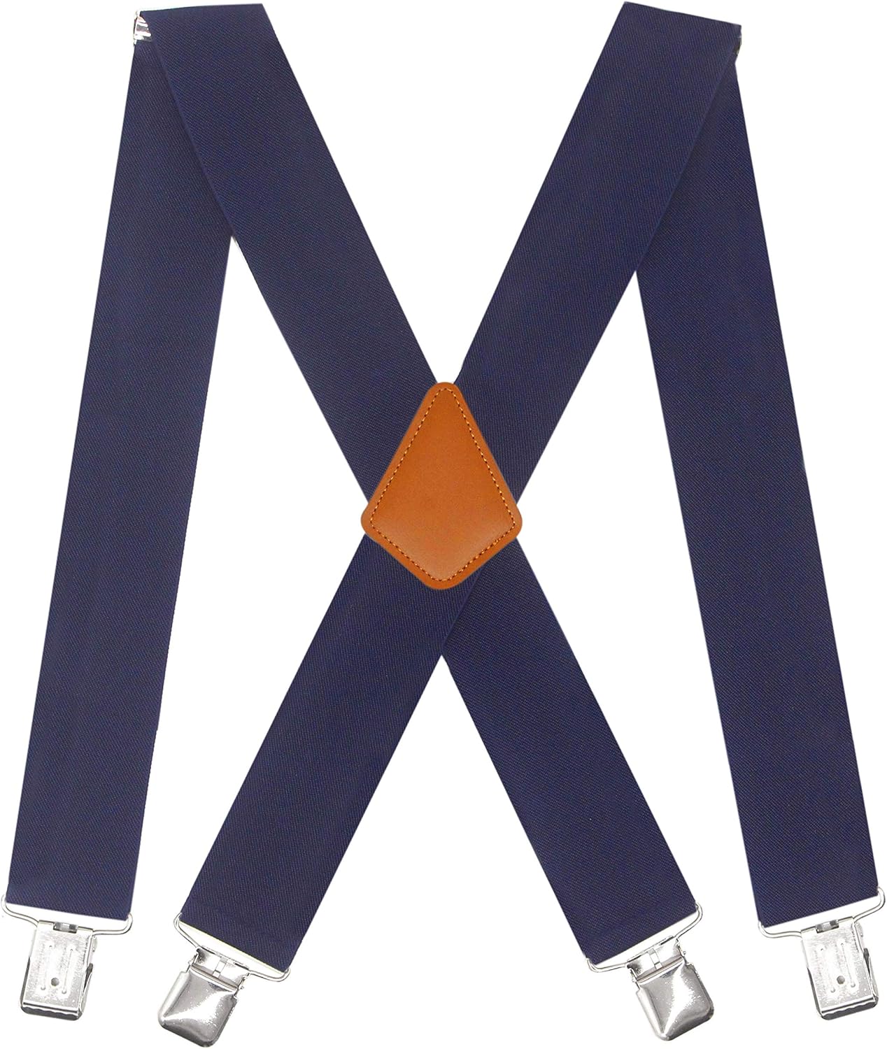 Men's Suspenders X Back 2 Inches Wide with Extra Heavy Clips Adjustable Braces for Men Suspender