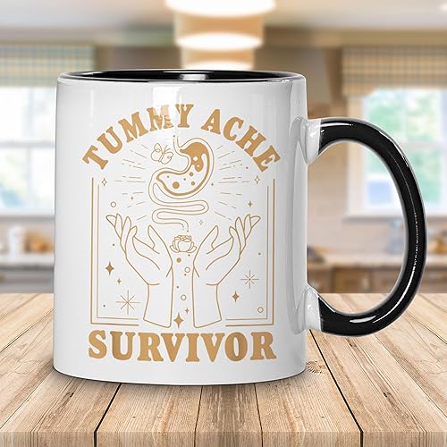 Miniatura 10 de Taza de café negra de 11 onzas con texto en inglés "Survivor Survivor"