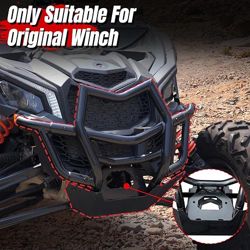 Miniatura 6 de A & UTV PRO Parachoques delantero para 2017-2024 2025 Can Am Maverick X3 Max Turbo R RR, tubo de acero resistente, accesorios protectores de cepillo