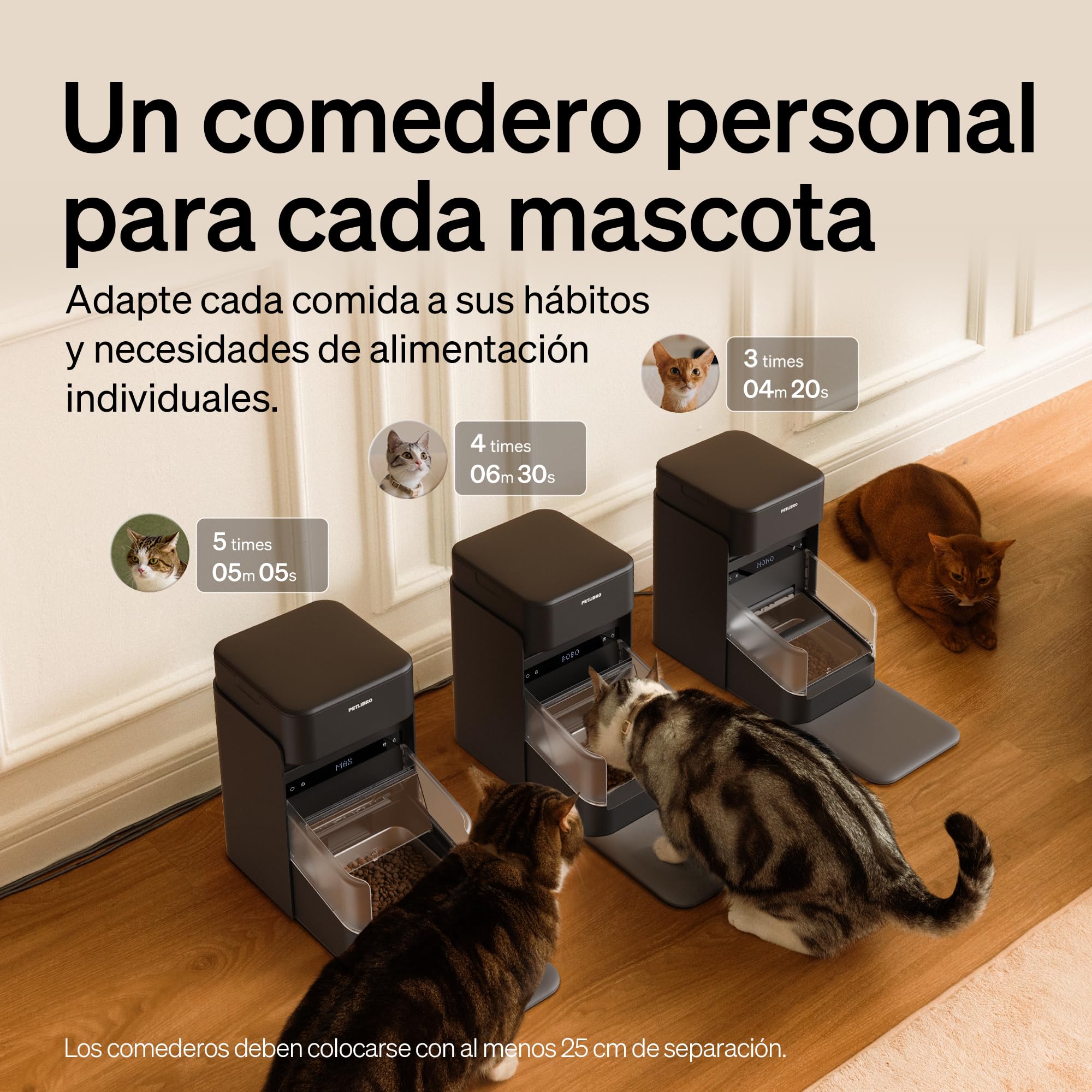 PETLIBRO RFID Comedero Gato Automático Negro con App WiFi 5G y 2.4G, Alimentador Inteligente Antirrobo para Varios Gatos, Control de Dieta y Reconocimiento Individual, PETLIBRO Automatic Cat Feeder