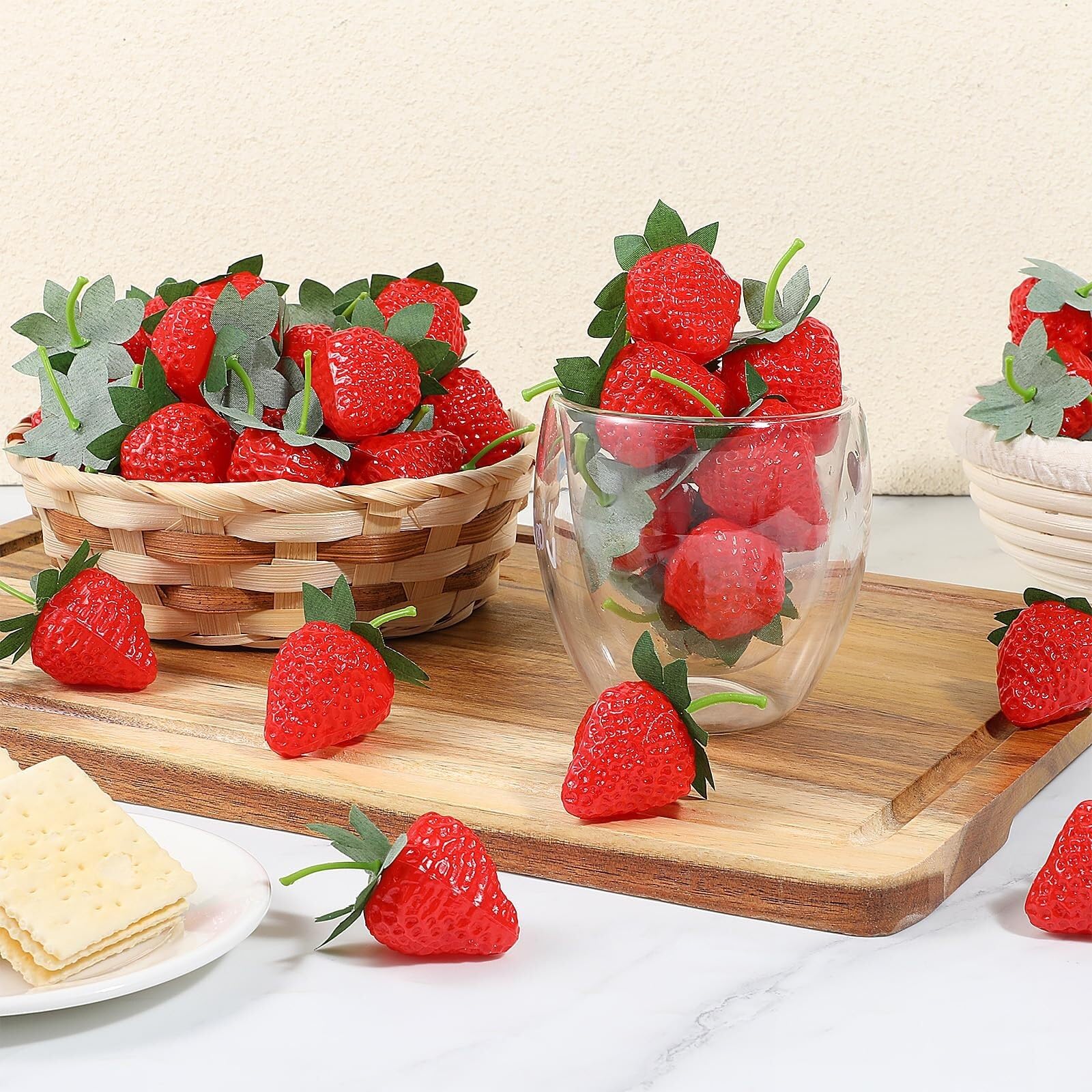 Künstliche Früchte Küche 100 Künstliche Erdbeeren, Künstlich Rot, Fotografie Requisiten Dekoration Tischdekoration