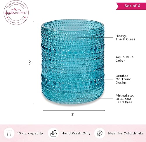 Vista 48 de Kate Aspen Juego de vasos de ámbar con cuentas de 6 a 10 onzas, juego de cristalería vintage, juego de vasos de Júpiter, juego de vasos de cóctel