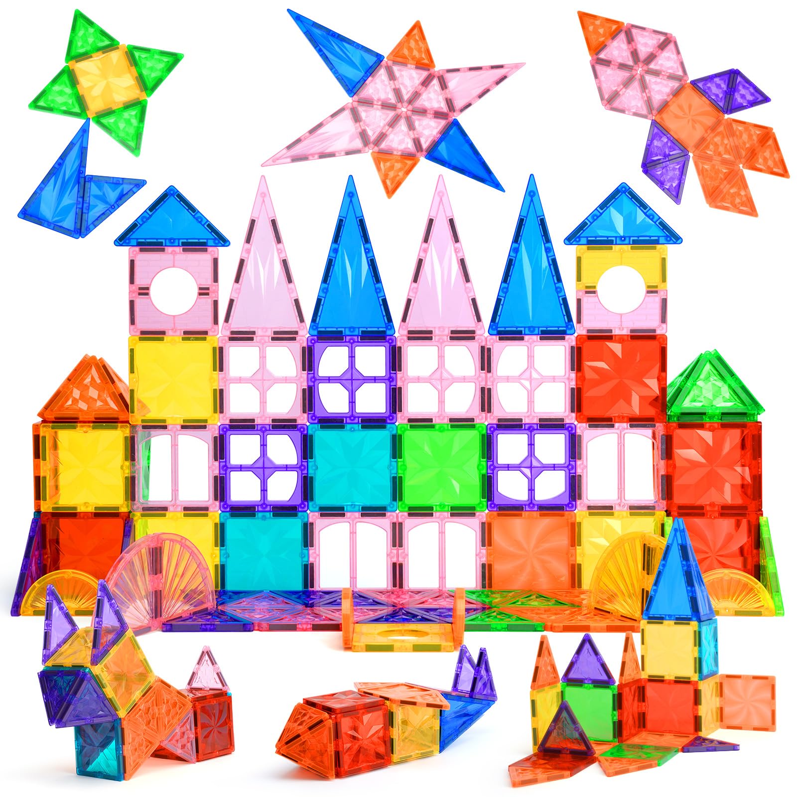 DXJXMAX Costruzioni Magnetici 80 Pezzi, Magneti Giocattoli per Bambini 3D, Costruzioni Magnetiche Blocchi, Giocattoli Educativi Regali STEM Creatività Montessori per 3+ Anni Ragazzi e Ragazze
