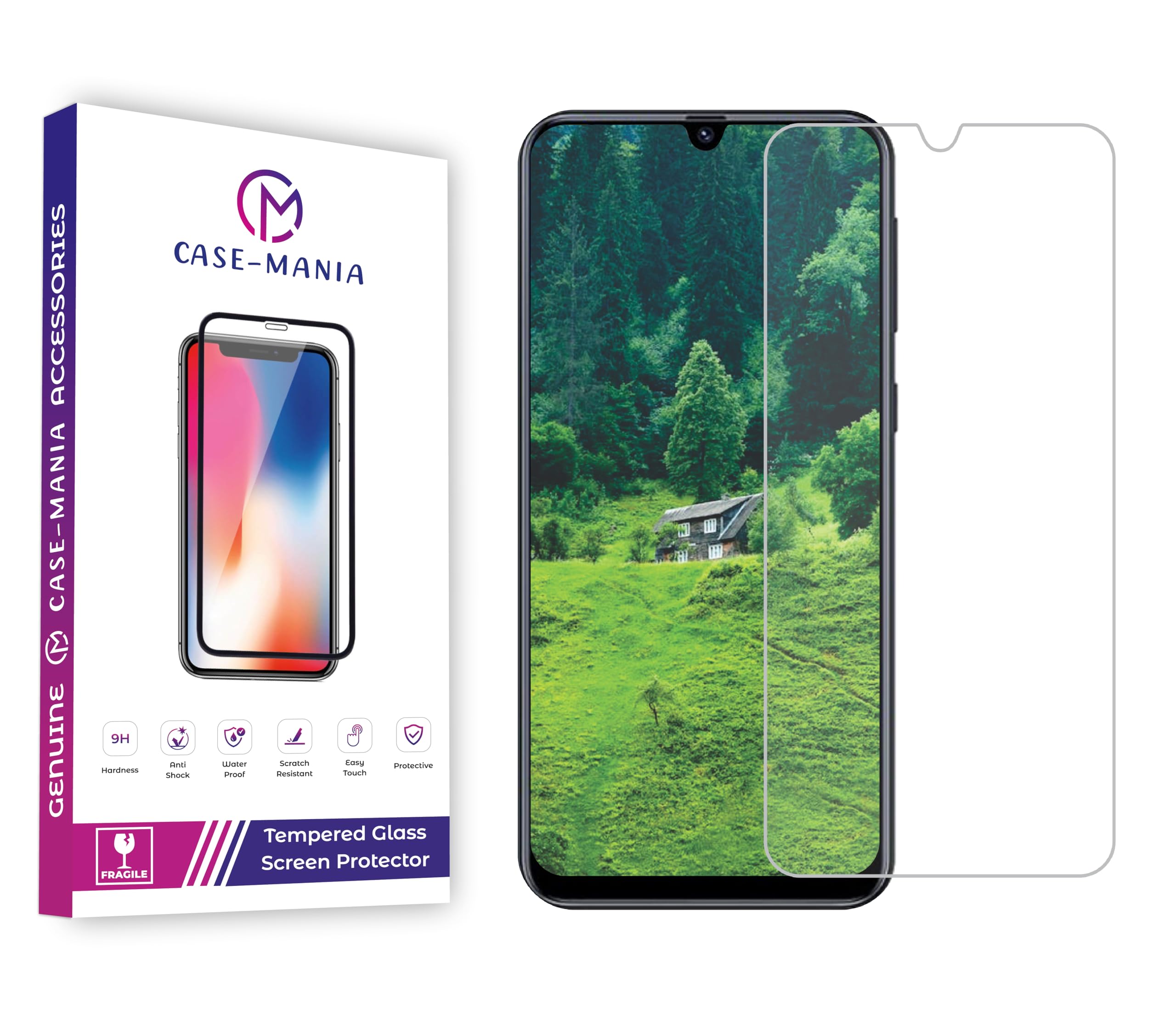 Case-Mania® Tempered Glass Screen Protector Compatible for Samsung Galaxy F41 / M31 / M21 / M21s / A30 / M30 / M30s / M10s Except Edges With Easy Installation kit for Smartphone