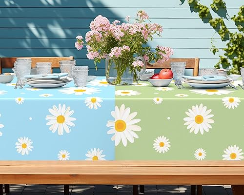 Miniatura 5 de 6 manteles de margaritas de 54 x 108 pulgadas, desechables, de plástico, para decoración de fiesta de cumpleaños, estilo retro, hippie, para fiestas