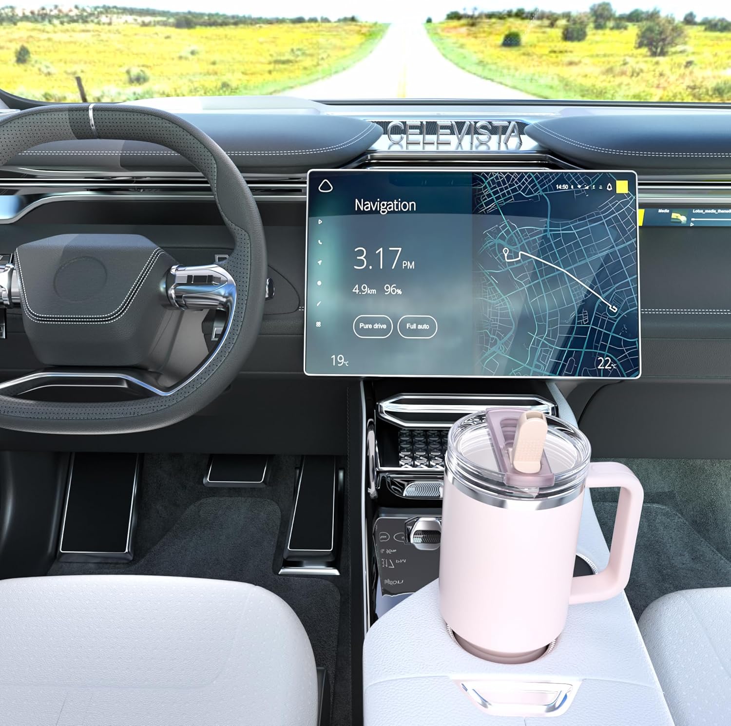 2 Pack Flip Straw Lid for Stanley 40 oz Quencher H2.0 & ProTour (Rose Quartz) - Image 5