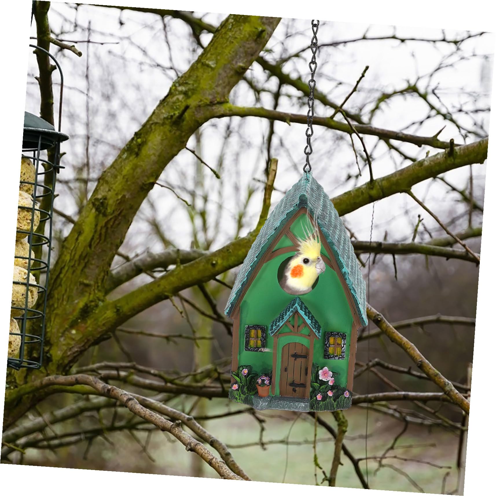 Kleiner als Kunstharz Wetterfestem Vogelnistkasten aus Gartenvogelhaus Einfach zum Aufhängen Robust Stilvoll für Balkon und Baum