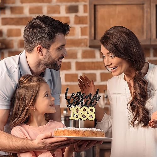 Miniatura 5 de Gyufise 1 pieza de decoración de pastel con purpurina de 21 cumpleaños 21 de leyenda desde 2002, decoración de pasteles para cumpleaños número 21,