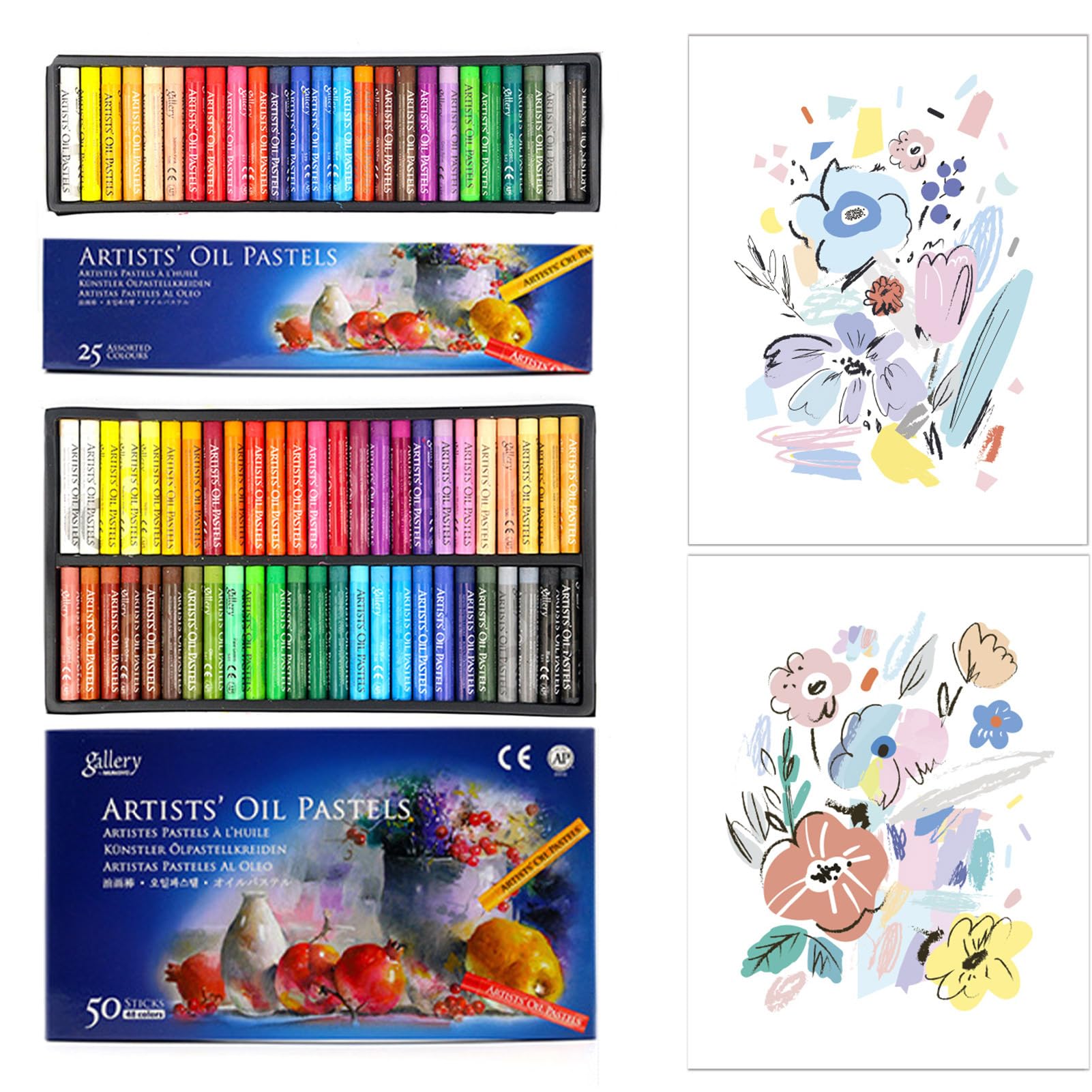 オイルパステル画  二ューヨーク Amazon.co.jp: オイルクレヨンパステル、25/50カラフルな