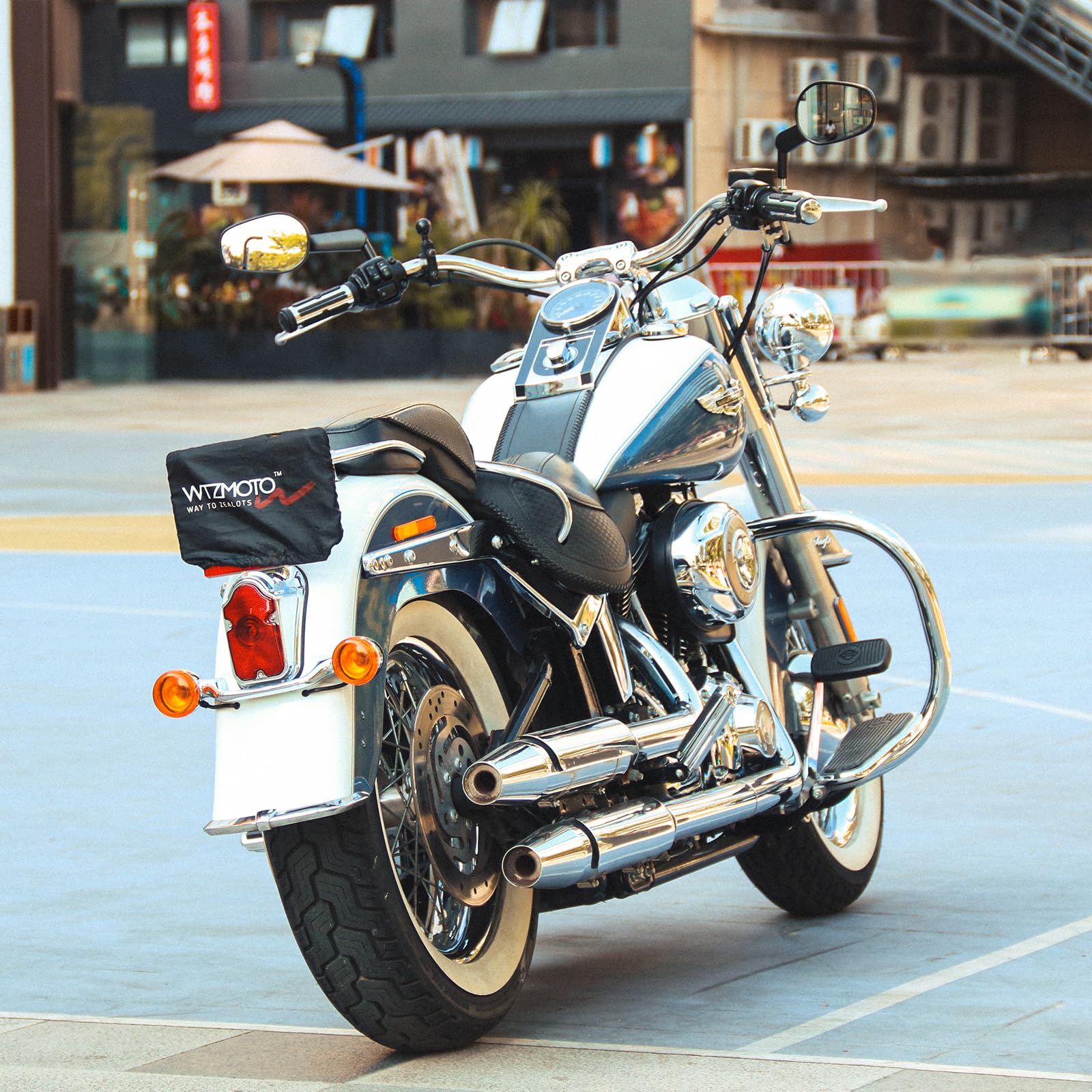 オートバイクバックミラー (黒色+LED) Ledステアリングランプ ハーレー