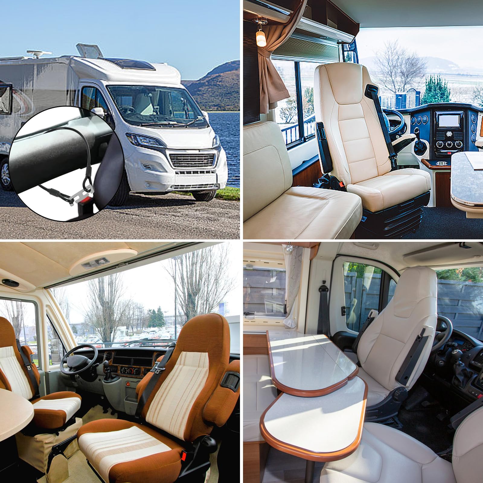 Antirrobo accesorios para autocaravana, 2 unidades de 60 cm, protección antirrobo, cerradura de puerta corredera de camping para caravanas, autocaravanas, furgonetas, vehículos comerciales (A)