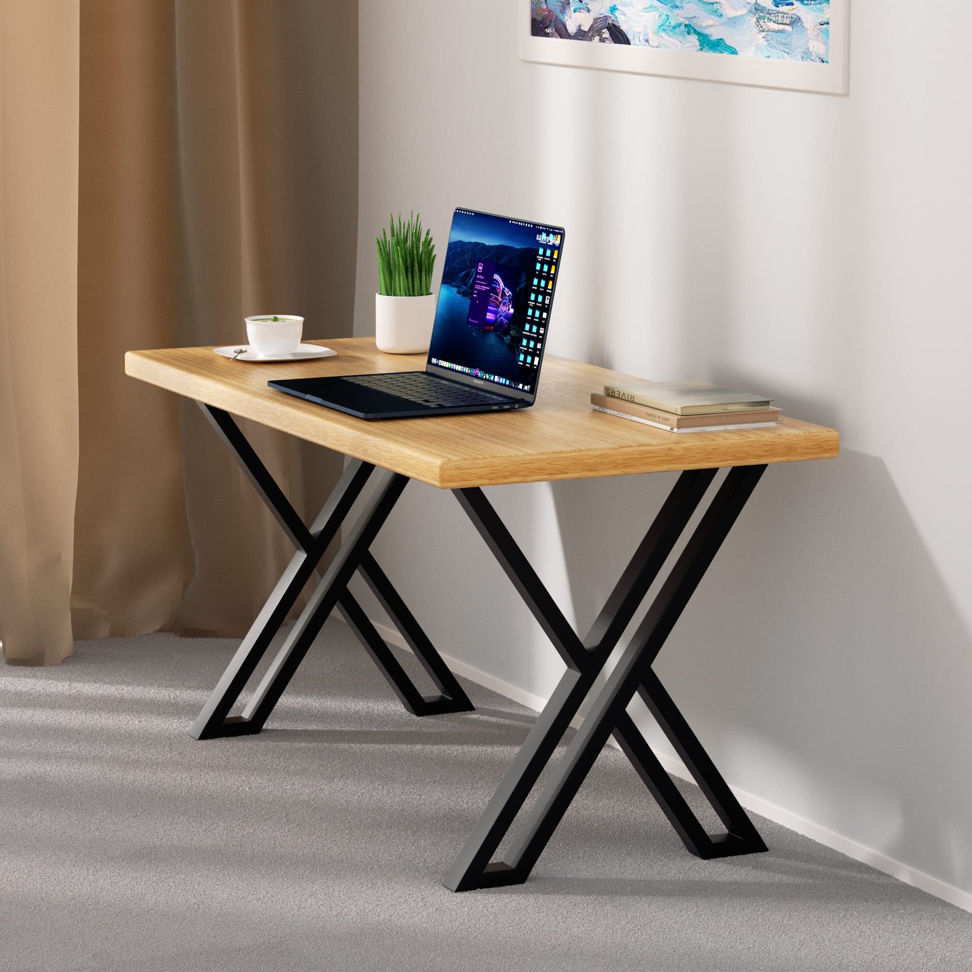 Amazon.co.jp: PHWOTAN メタルテーブル脚 テーブル用 X型 工業用デスク