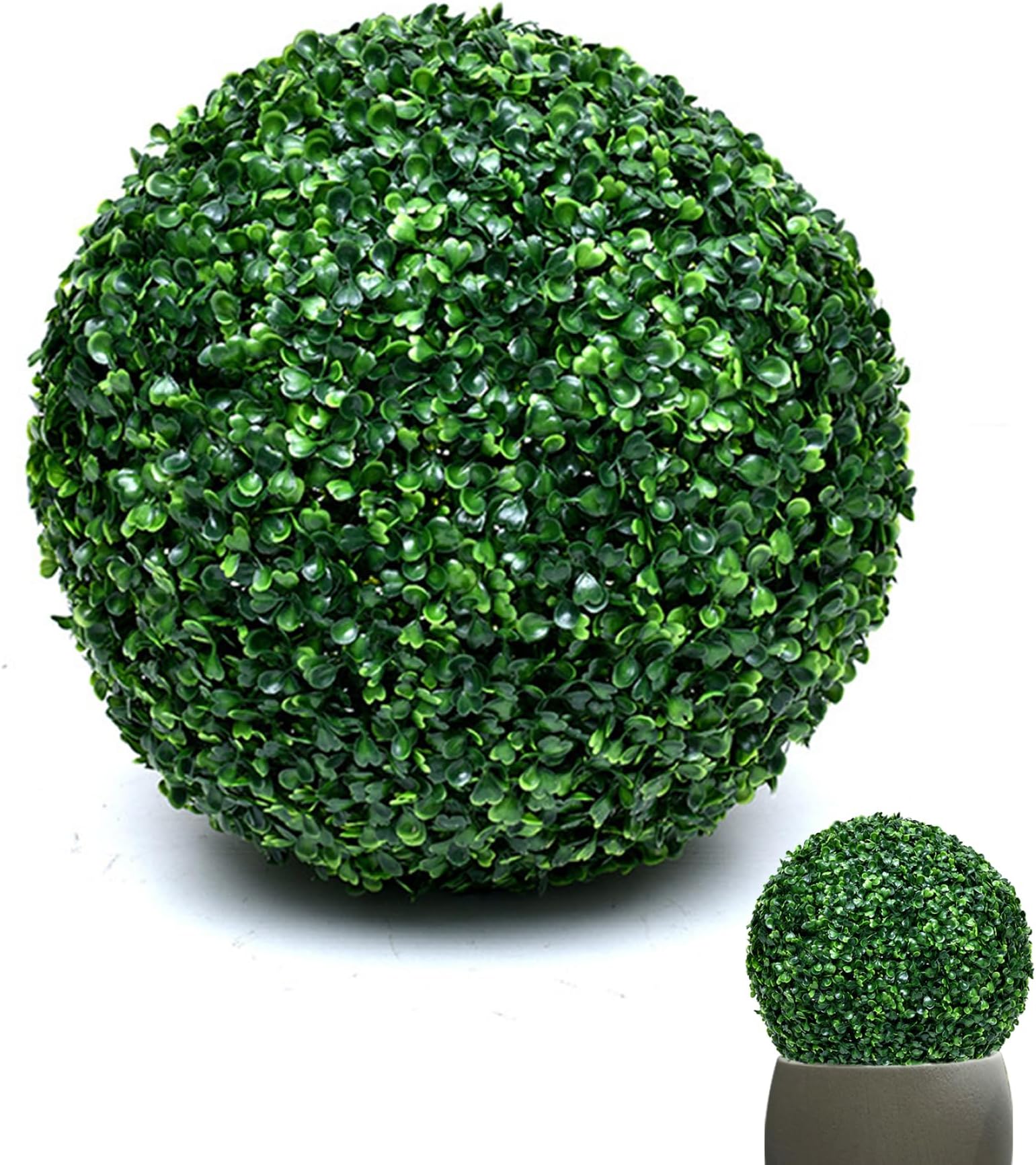 2 Pack Artificial Topiary Balls With Red Flowers – 12 Inch UV Protected Boxwood Spheres For Garden & Porch