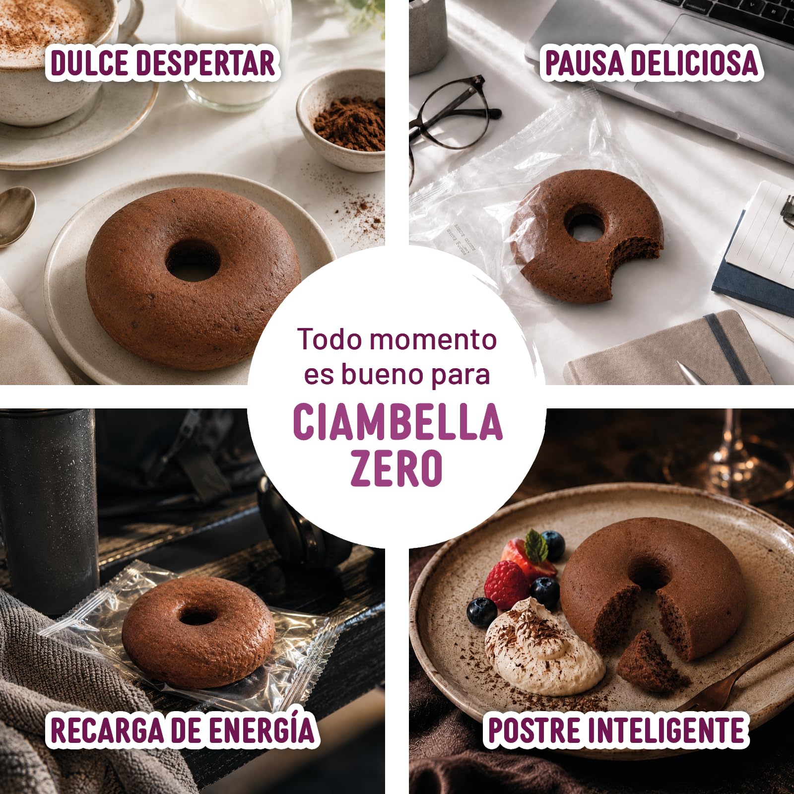 Nuvola Zero – Ciambella Zero, Snack sin Azúcar, Sin Gluten, Sin Lactosa, Sin Carbohidratos, Sabor a Cacao, Paquete de 15 Piezas, Made In Italy.