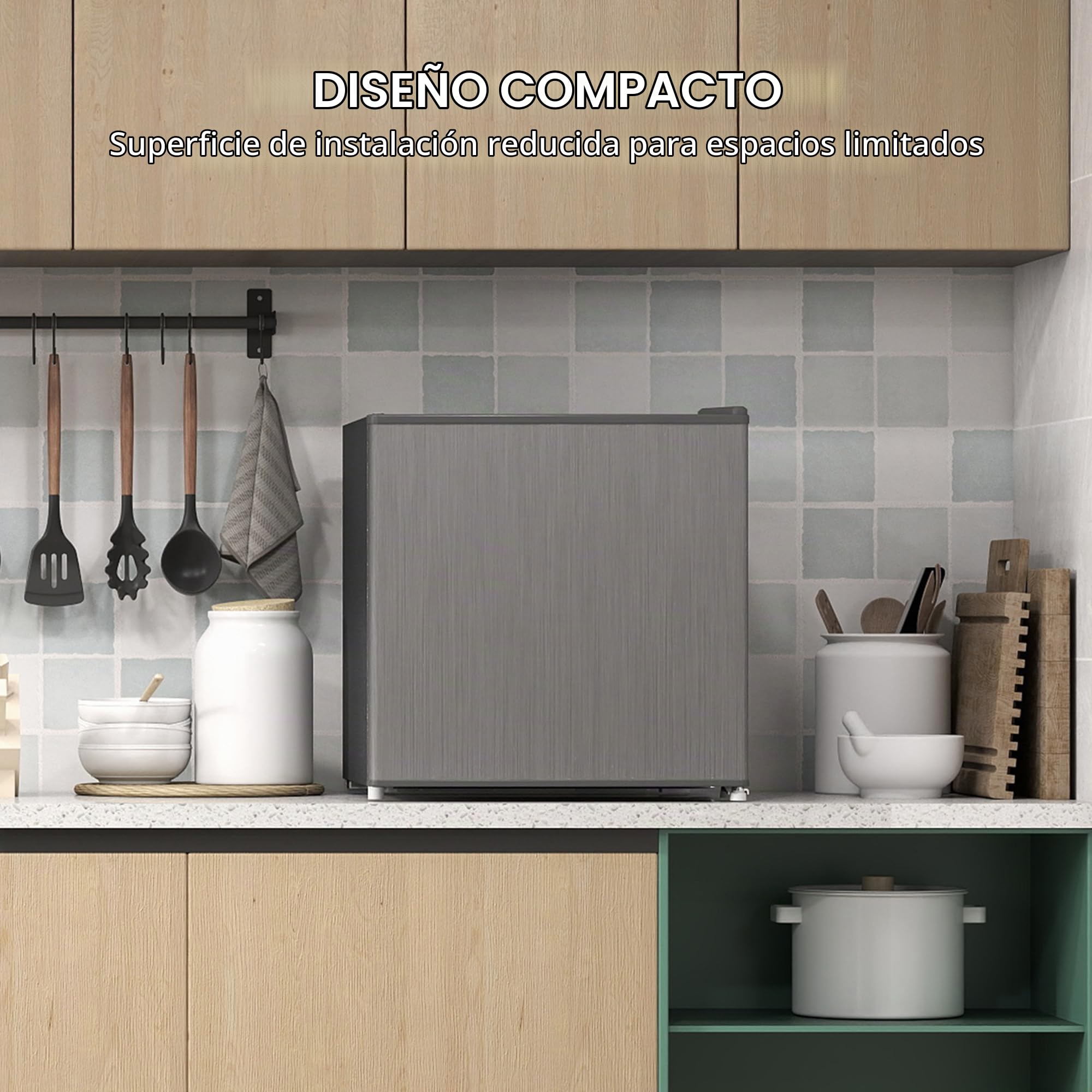 HOMCOM Minicongelador 35 L congelador cajón eléctrico independiente 161 W minicongelador mini frigorífico 41dB -14 a -24℃ Control de temperatura en 5 etapas 47 x 44,2 x 48,8 cm Gris
