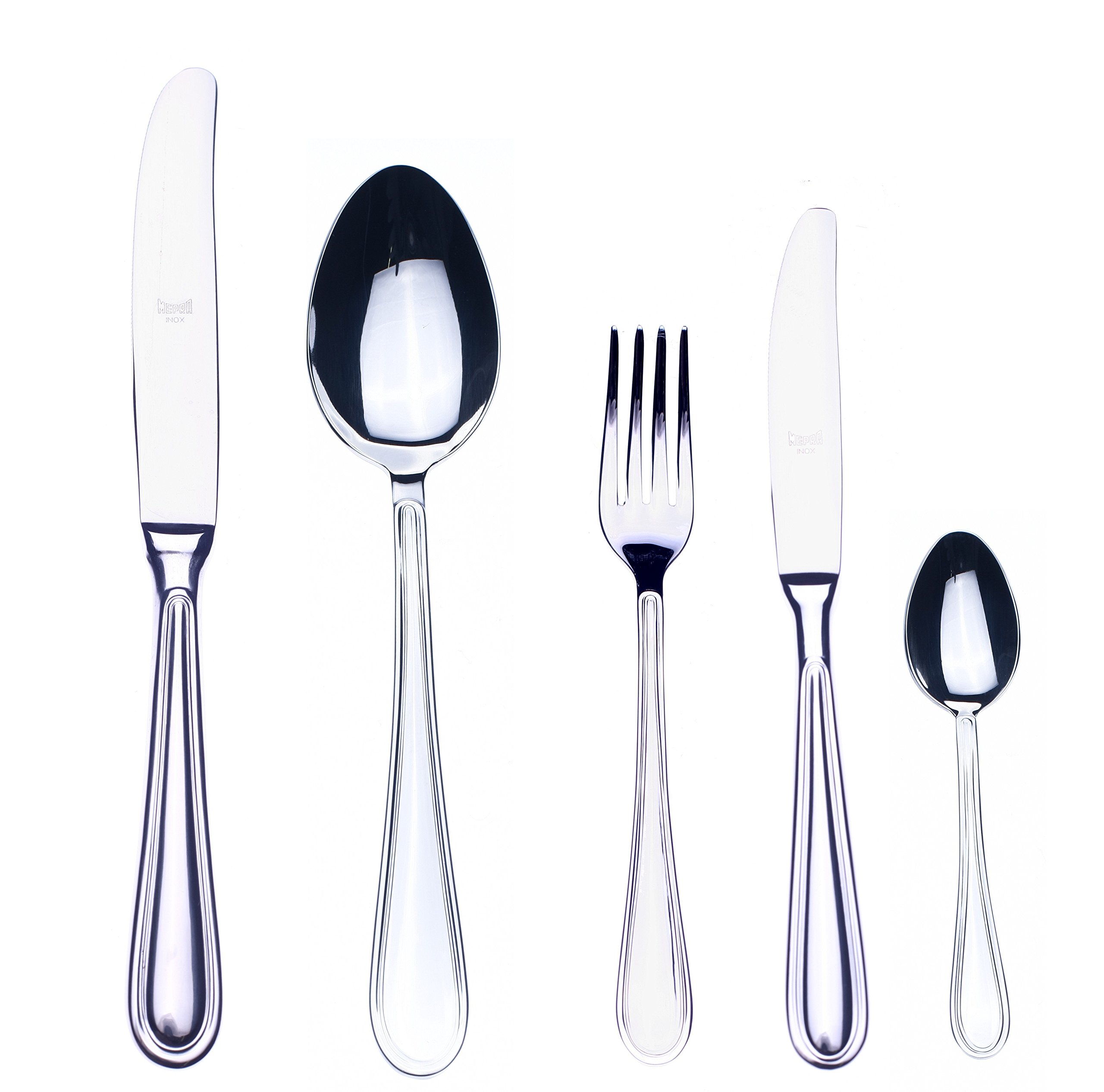 MEPRA Norma 20 Pcs Flatware Set â€“ Metallic Tableware, Dishwasher Safe Cutlery (101022020)