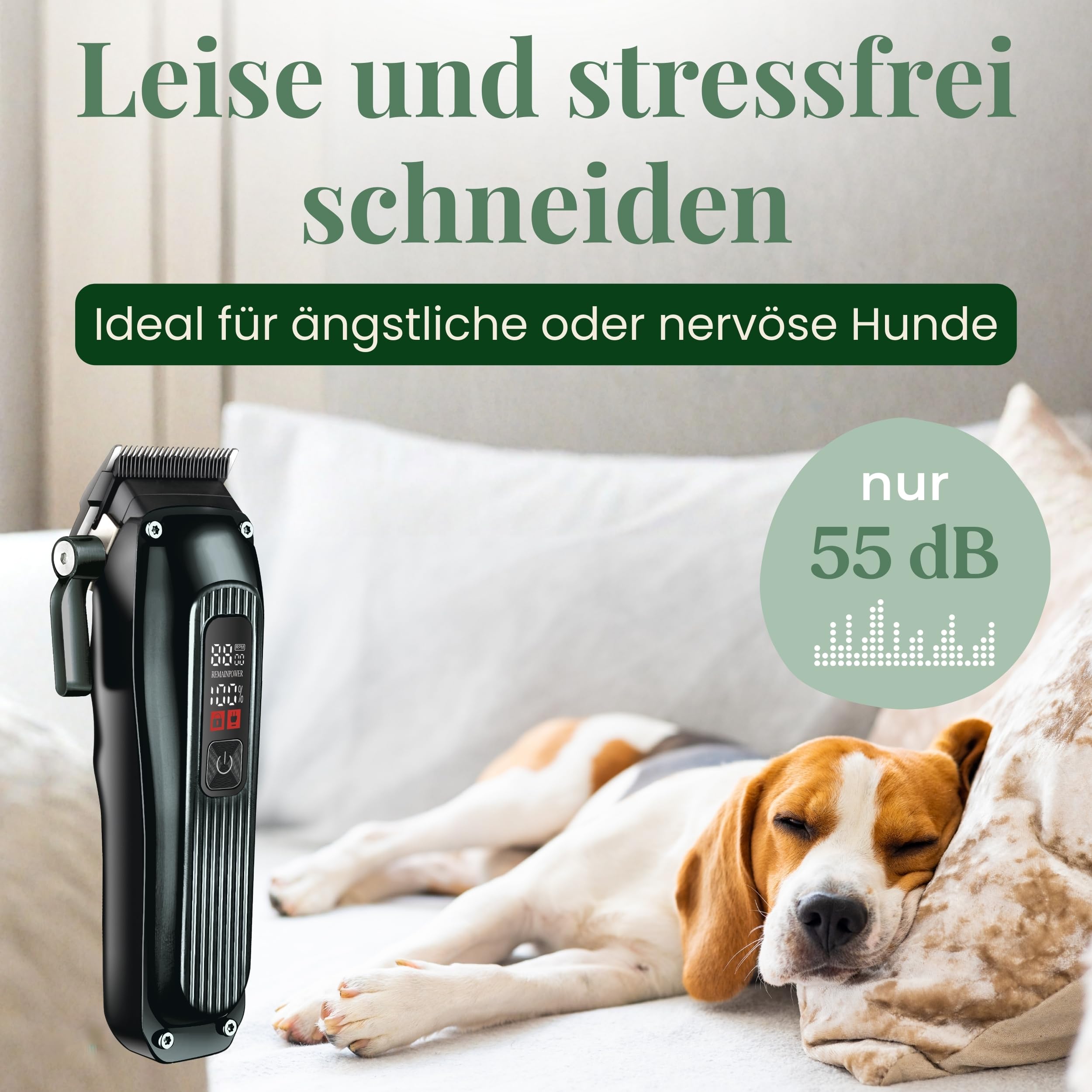 Alpenstern® Hundeschermaschine für dickes dichtes Fell - leise Profi Schermaschine für Hunde Fellpflege - Hundetrimmer Hunde-Haarschneidemaschine Hunderasierer Tierhaarschneider - 4