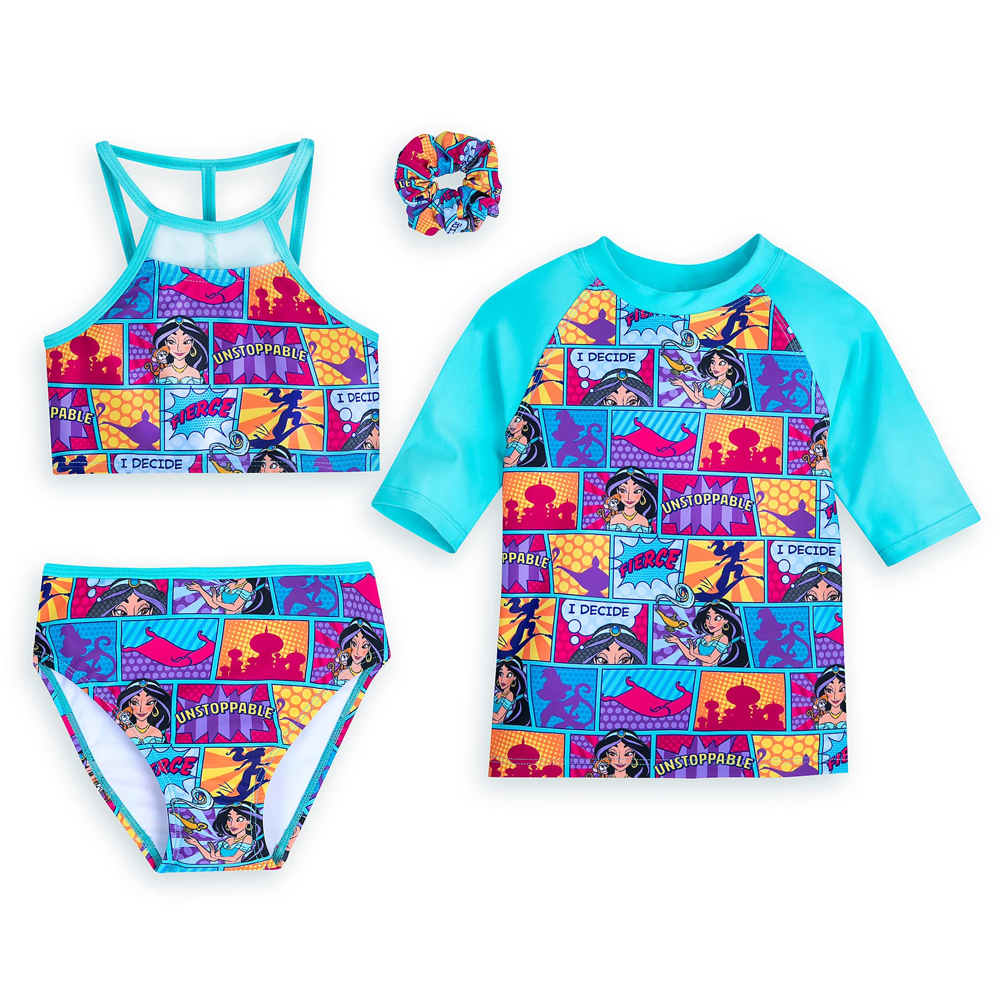 Disney Jasmine Four-Piece Swim Set for Kids – Aladdin 4 Multicolored