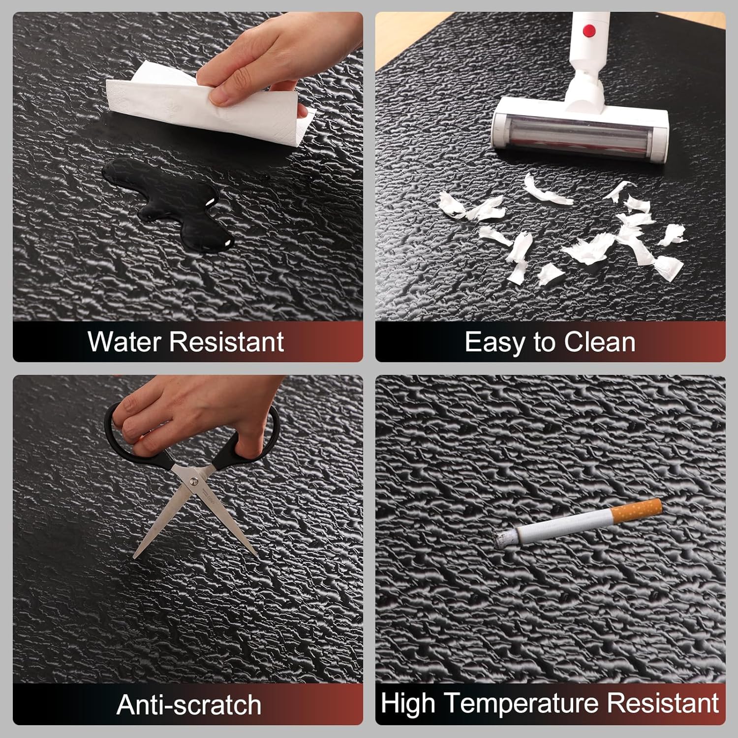 Office Chair Mat for Hardwood Floor, 60"x75" Large Black PVC Computer Desk Chair Mat with Unique Pattern for Gaming, Anti-Slip Floor Protector for Home Office, Rolling Chair