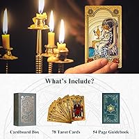 Vista 9 de KIINO - Baraja de 78 cartas de tarot con libro guía, diseño de lámina dorada, baraja de tarot para principiantes y jugadores profesionales con caja