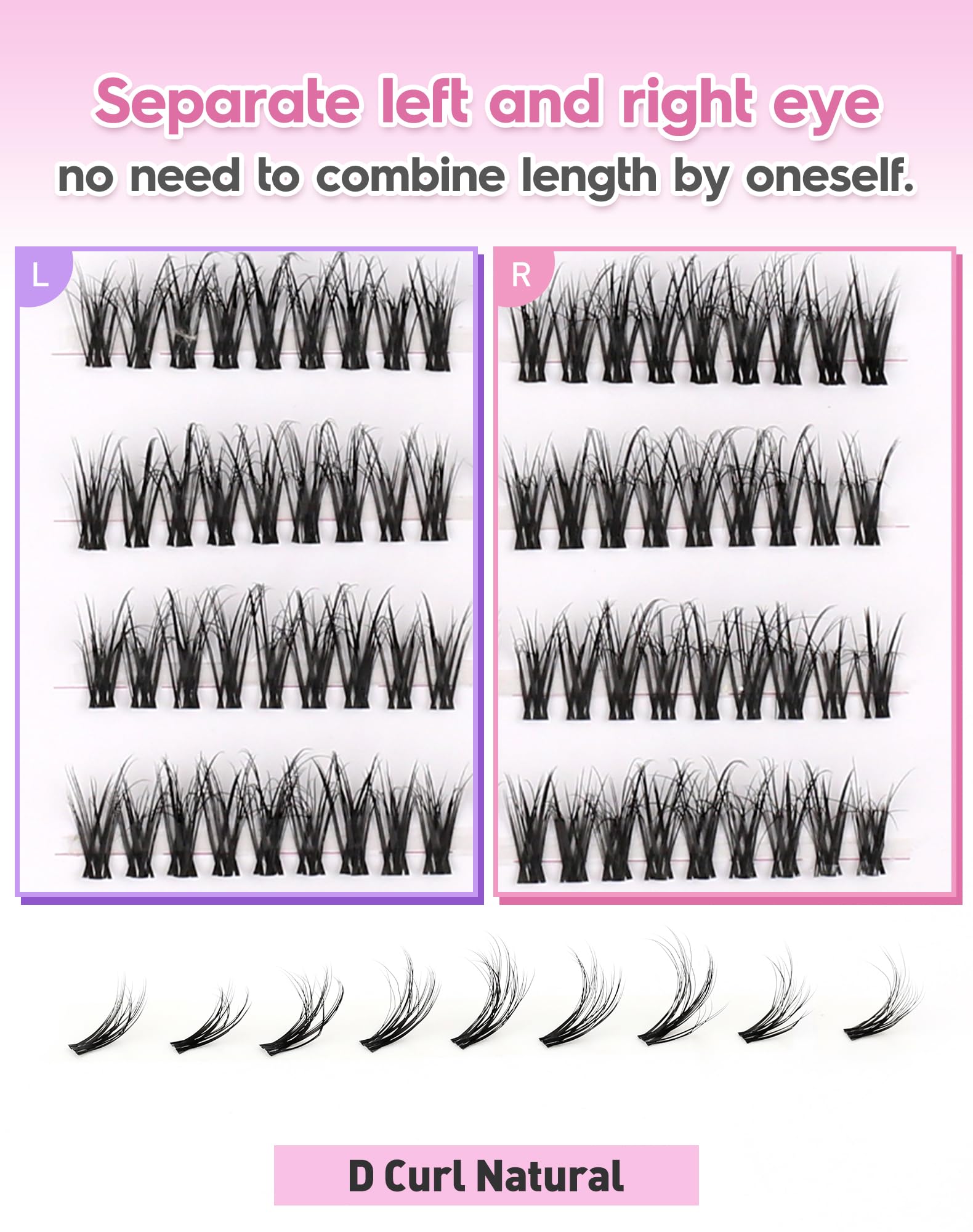 Short Lash Clusters Wispy C Curl Eyelash Clusters Volume Individual Eyelashes Natural Cluster Eyelash Extensions Natural Looking Cluster Lashes by Jiocolor(C Curl, 8-14mm): WINK