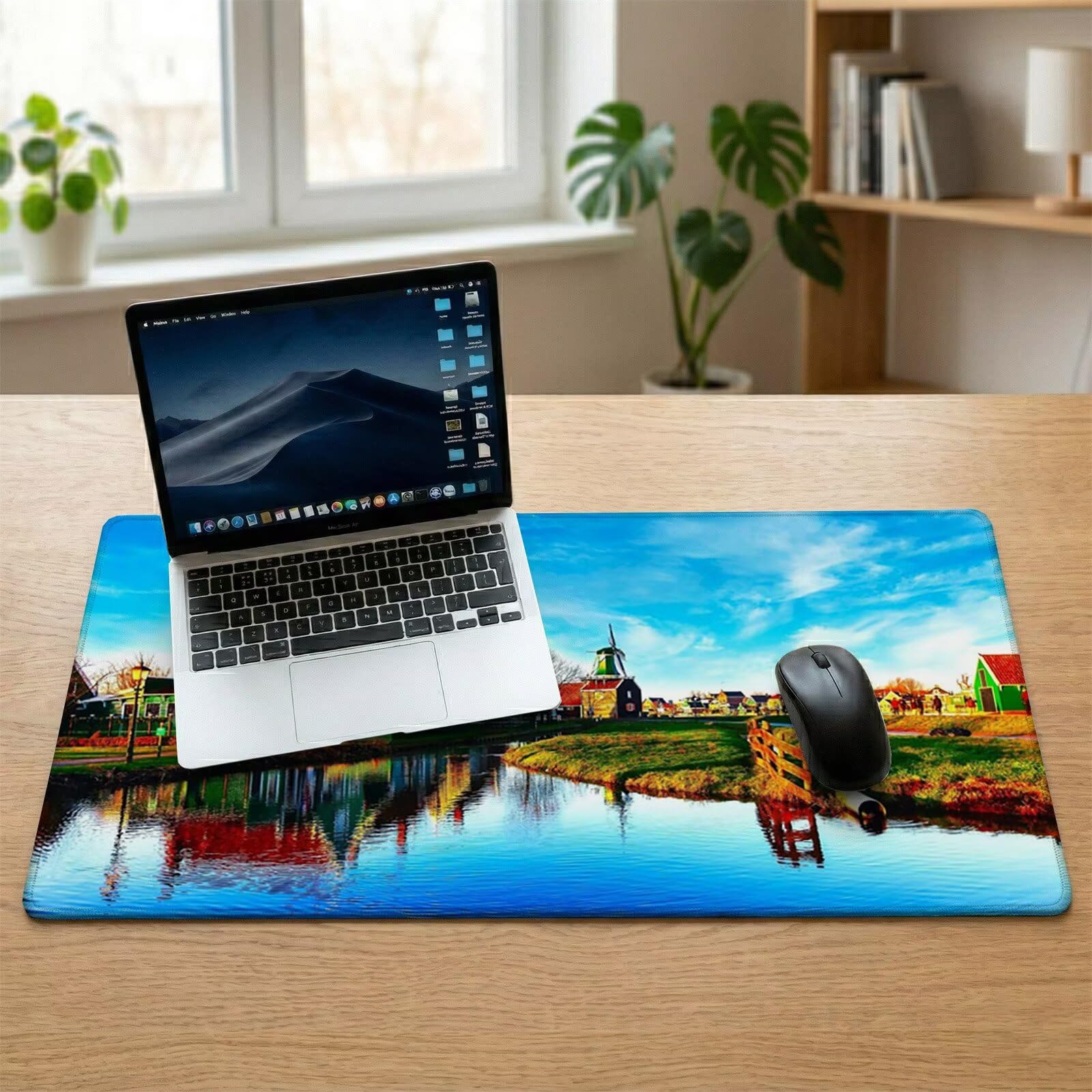 Tappetino Mouse XXL 1200 x 600 x 3 mm, Sottomano Scrivania, Rurale Grande Tappeto da Tavolo con Base in Gomma Antiscivolo e Bordi Cuciti, per Ufficio/Computer/Gaming, Regalo (Architettura) L-x8178