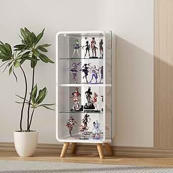 コレクションケース  飾り棚  4段 120cm  背面ミラー   ホワイト Amazon.co.jp: 不二貿易 コレクションケース フィギュアケース 4