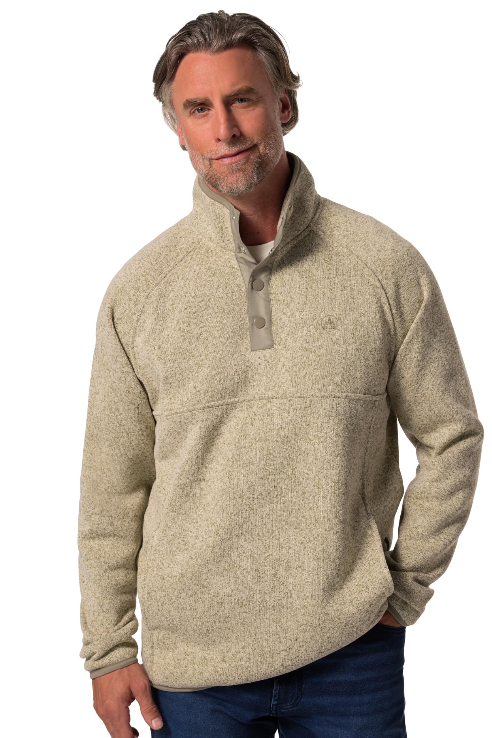 Boston Park Herren große Größen Übergrößen Menswear L-8XL Troyer, Strickfleece, Druckknöpfe 833045