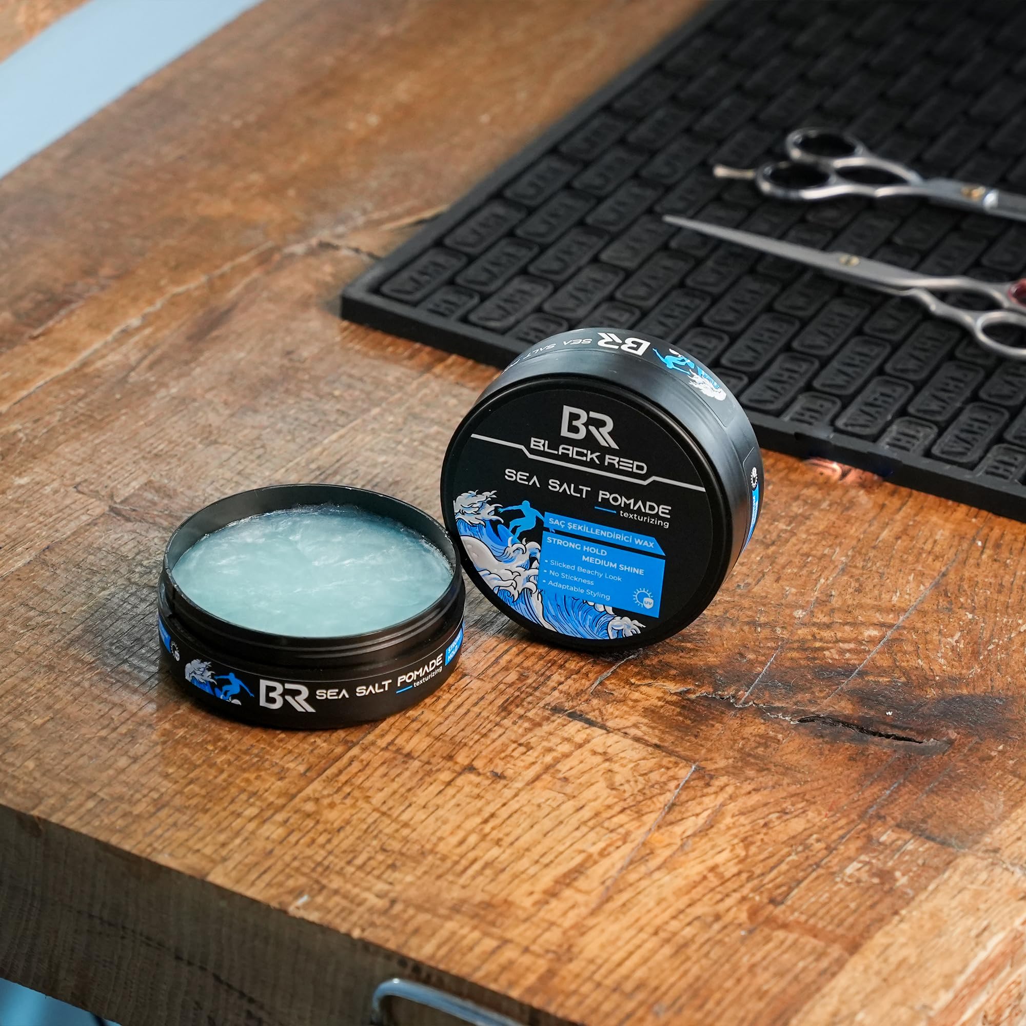 Black Red Sea Salt Pomade for Men 120ml, Blue, 120 g (Pack of 1) - Image 2