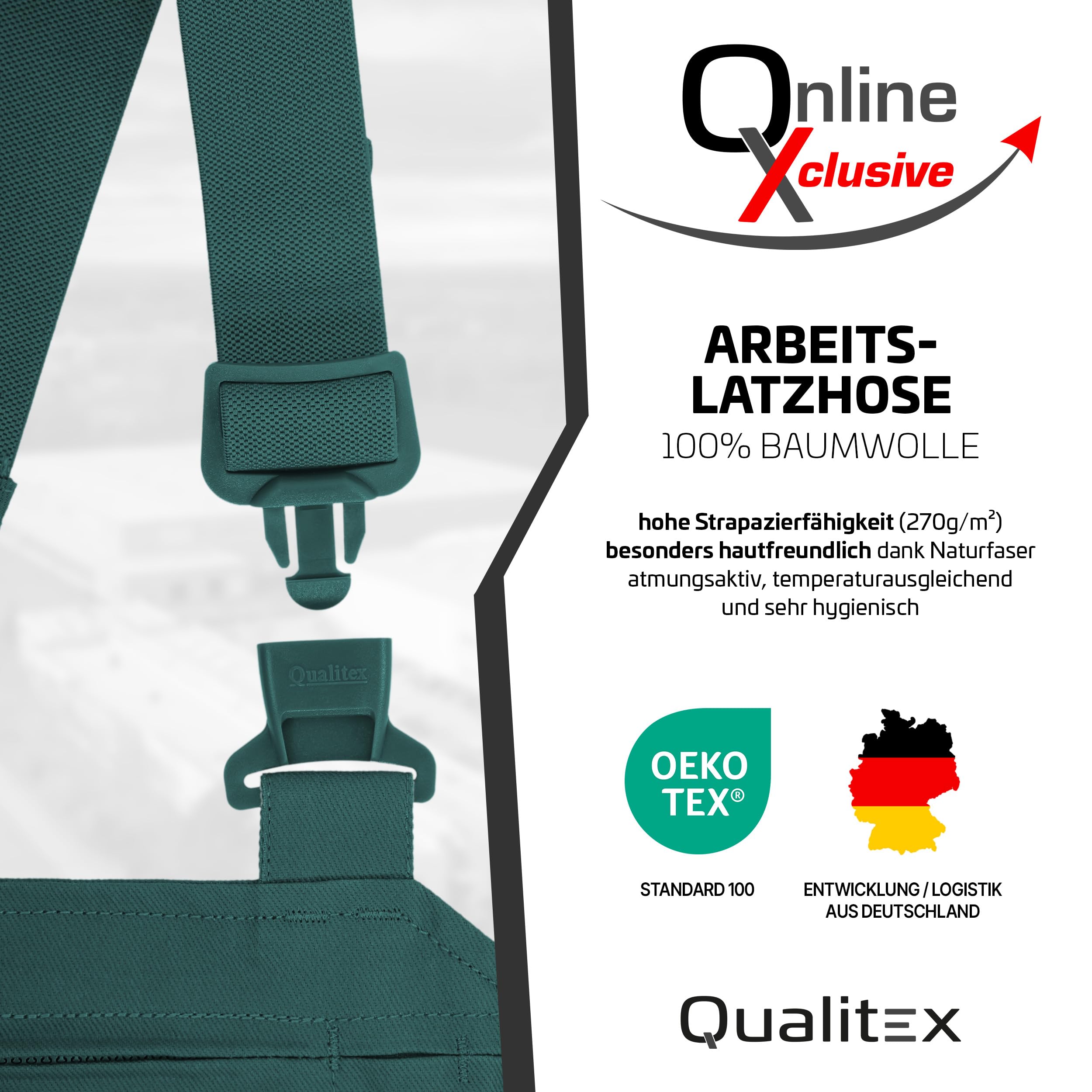 Qualitex Salopette de Travail BW 270 - Plusieurs Couleurs