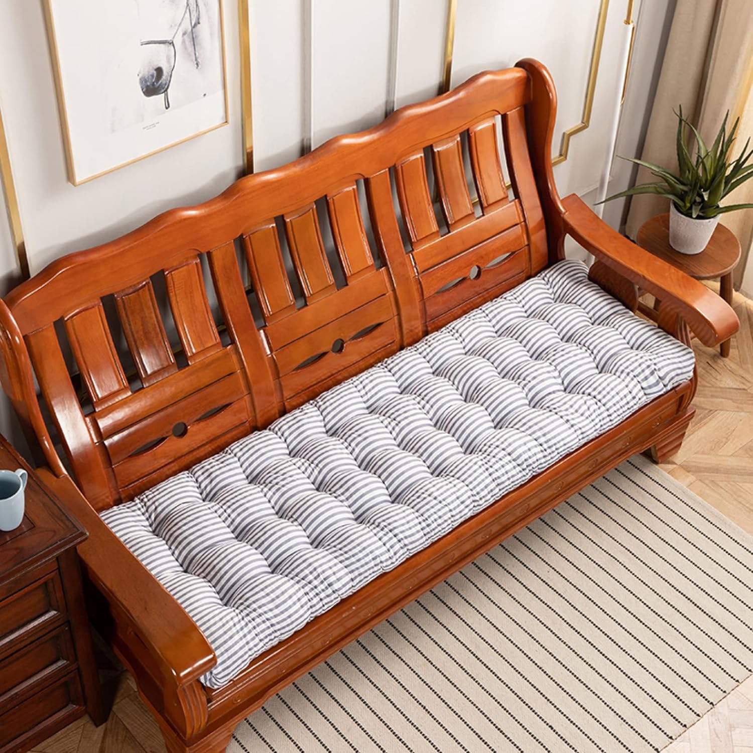 Tanpugv シートクッション ひも付き 椅子用 クッション 座布団 車用 オフィス ダイニングチェア スタイル 長方形 北欧 学生 43 110cm シンプル ふわふわクッション チェアパッド ダイニングチェアクッション 四角 軽量 持ち運び 誕生日 人気スポー新作