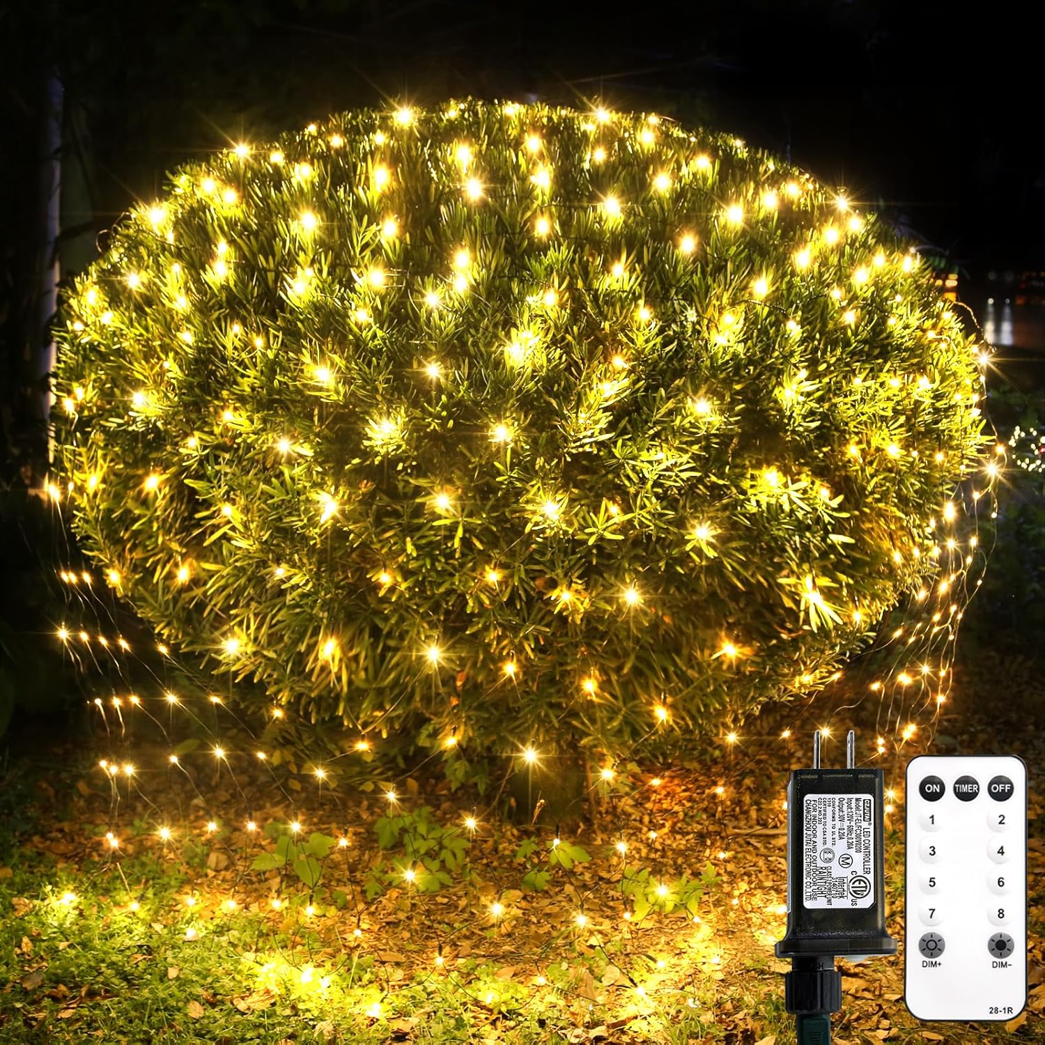 suddus 360 LED Christmas Net Lights, Net Lights Outdoor Mesh Lights,12ft x 5ft String Lights with Remote Waterproof Connectable Green Wire for Bushes, Lamn, Trees, Christmas Decoration, Warm White suddus 360 LED Christmas Net Lights, Net Lights Outdoor Mesh Lights,12ft x 5ft String Lights with Remote Waterproof Connectable Green Wire for Bushes, Lamn, Trees, Christmas Decoration, Warm White