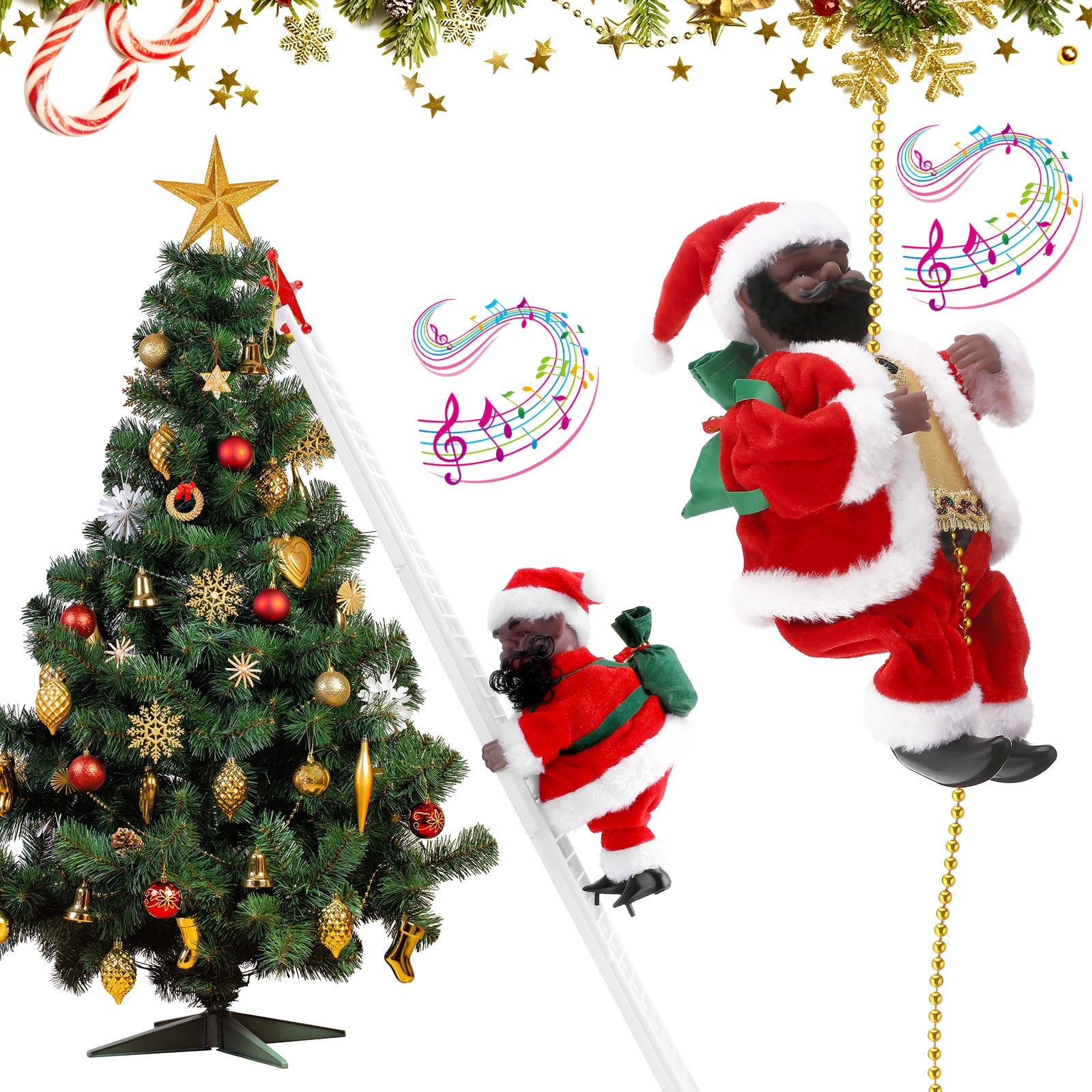 Amazon.co.jp: 電動クライミングはしご サンタクロース ブラックサンタ