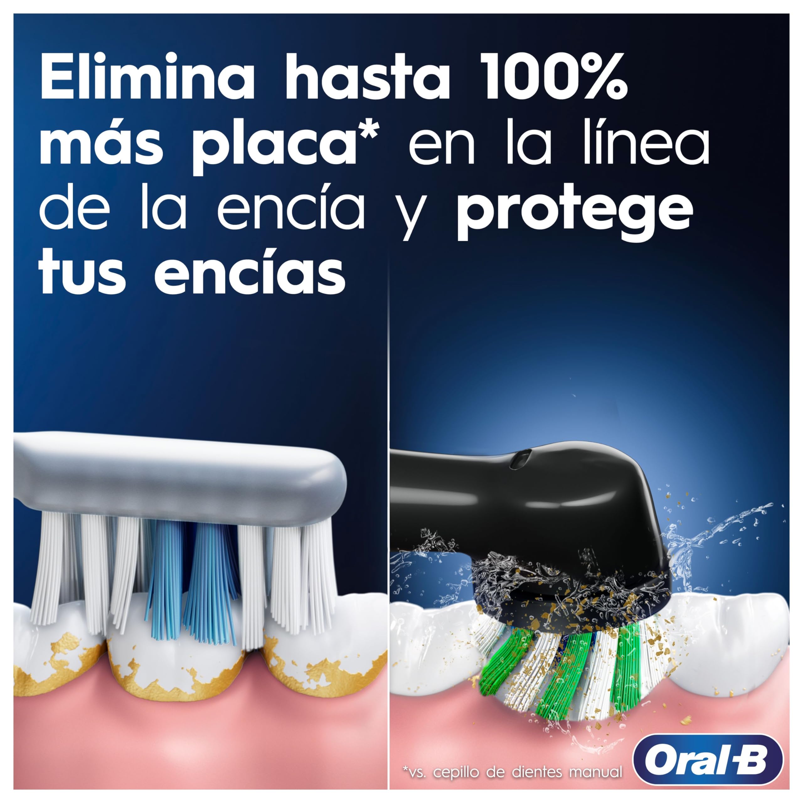 Oral-B Pro Series 1 Cepillo de Dientes Eléctrico con Mango Recargable y Cabezal, Diseñado por Braun, Regalos Originales para Mujer y Hombre - Negro
