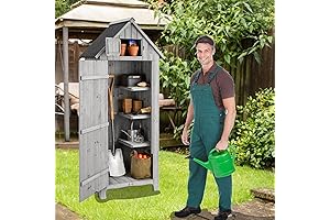Outdoor Corner Storage Cabinet Lockable for Garden Workstation - Wooden Garden Shed...